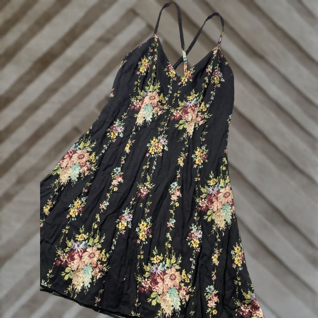 Alice + Olivia Alice + Olivia Slip Dress Womens 2 Floral Multicolor V-Neck Zip Zipper Short Dress Size XS / US 0-2 / IT 36-38 - 1 Thumbnail