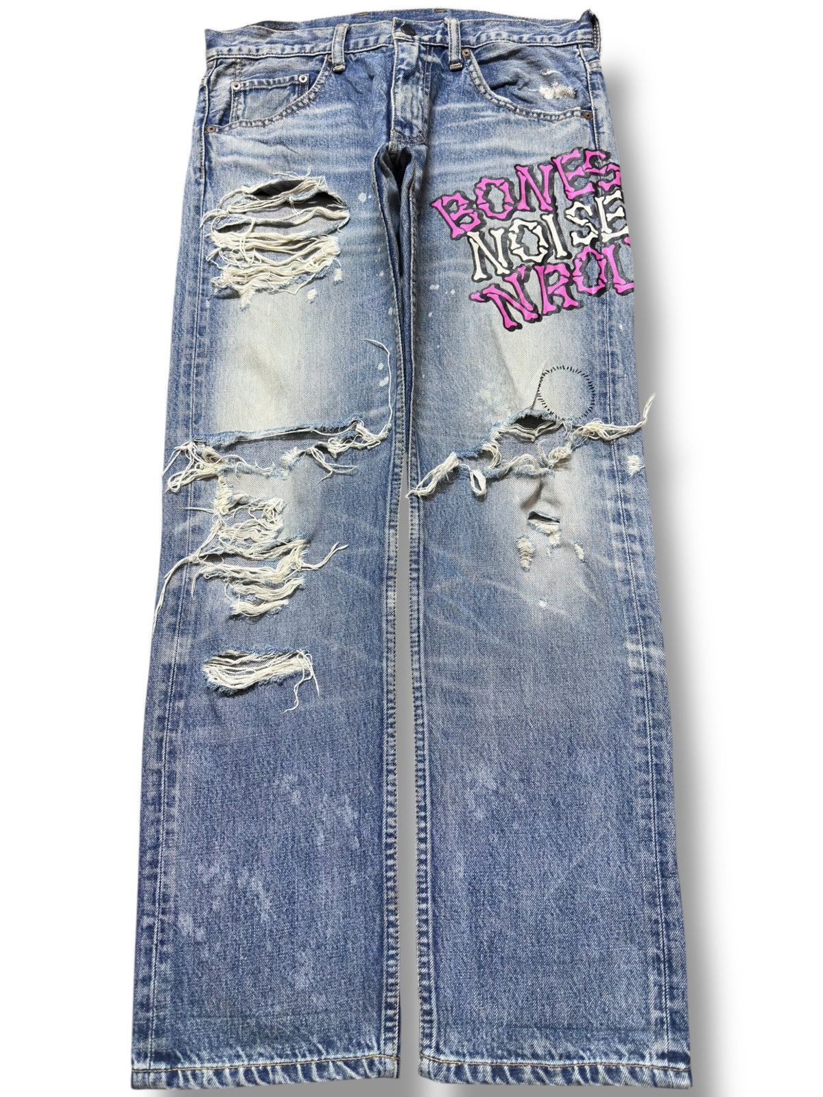 Hysteric Glamour Vintage RNA.Inc Ripped Printed Distressed Denim Size US 32 / EU 48 - 1 Thumbnail
