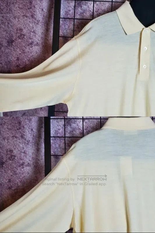 Dior Dior Spring/Fall Yellow Wool Embroidered Polo Shirt . Size US L / EU 52-54 / 3 - 5 Thumbnail