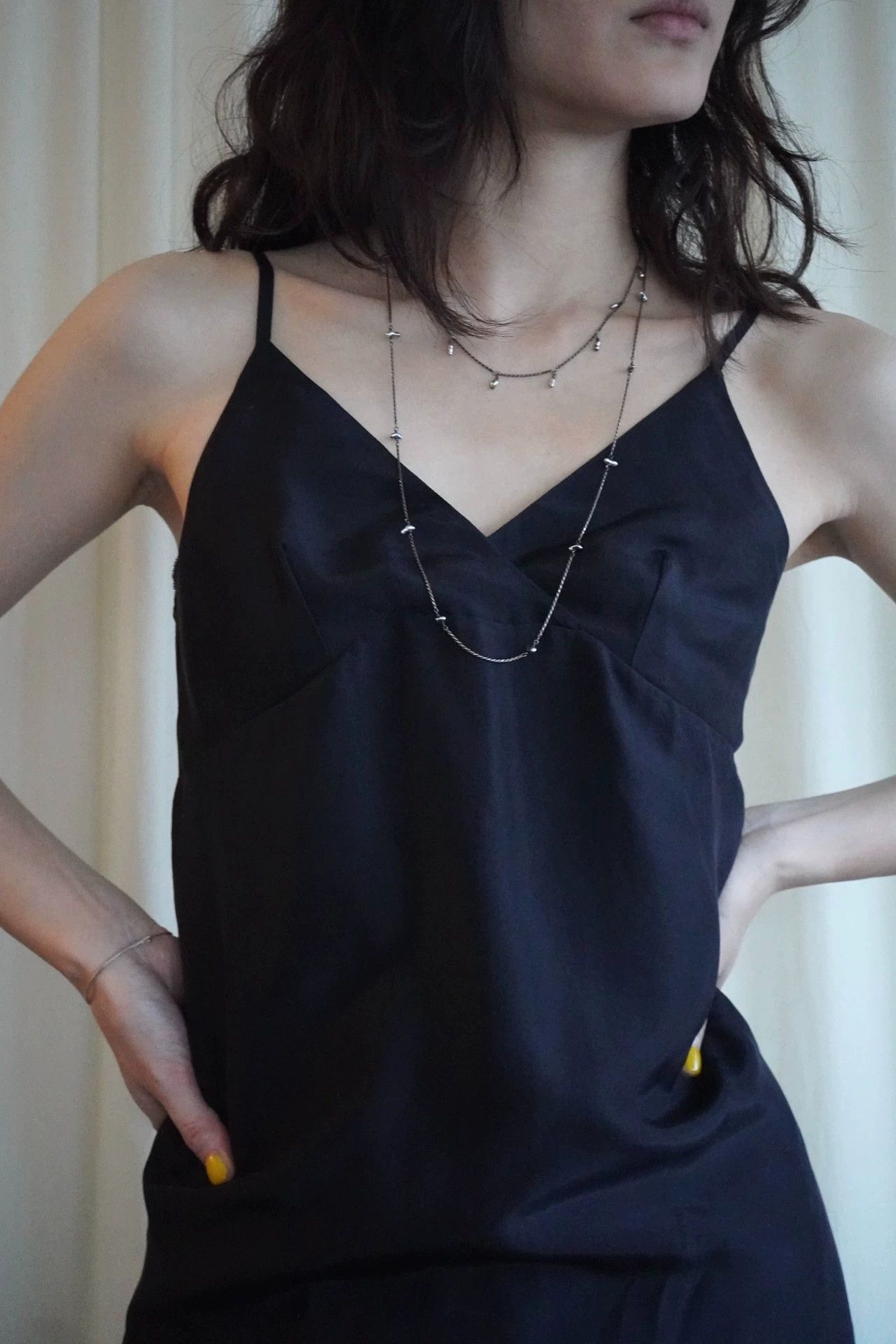 Dries Van Noten DVN 90s V-Neck Silk Black Cami Dress 34 (XS-S) Size XXS / US 00 / IT 34 - 9 Thumbnail