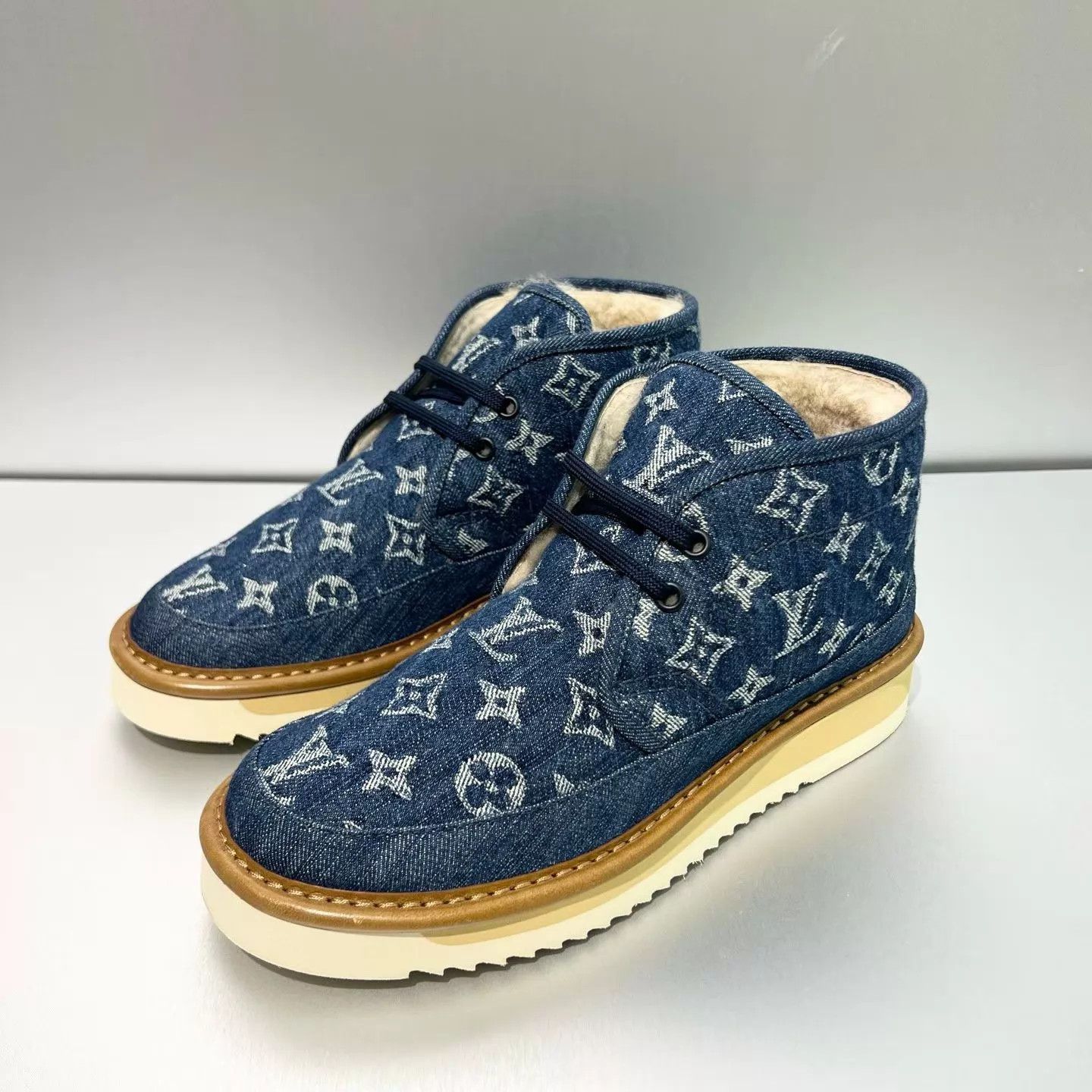 Louis Vuitton LV x Nigo Denim Monogram Short Boots UK5/39 Worn Once Size US 6 / EU 39 - 1 Thumbnail