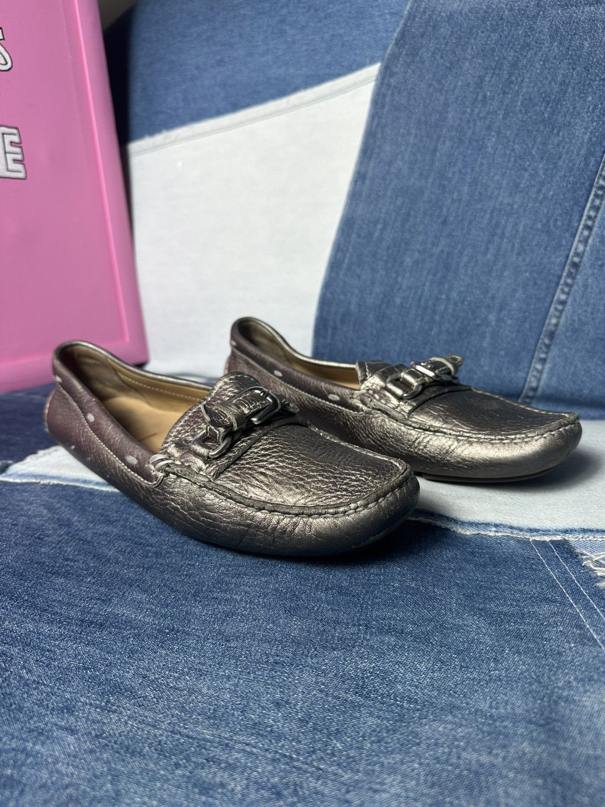 Prada Prada Leather Flats Loafers Logo Buckle Shoes Vintage Size US 8 / IT 38 - 6 Thumbnail