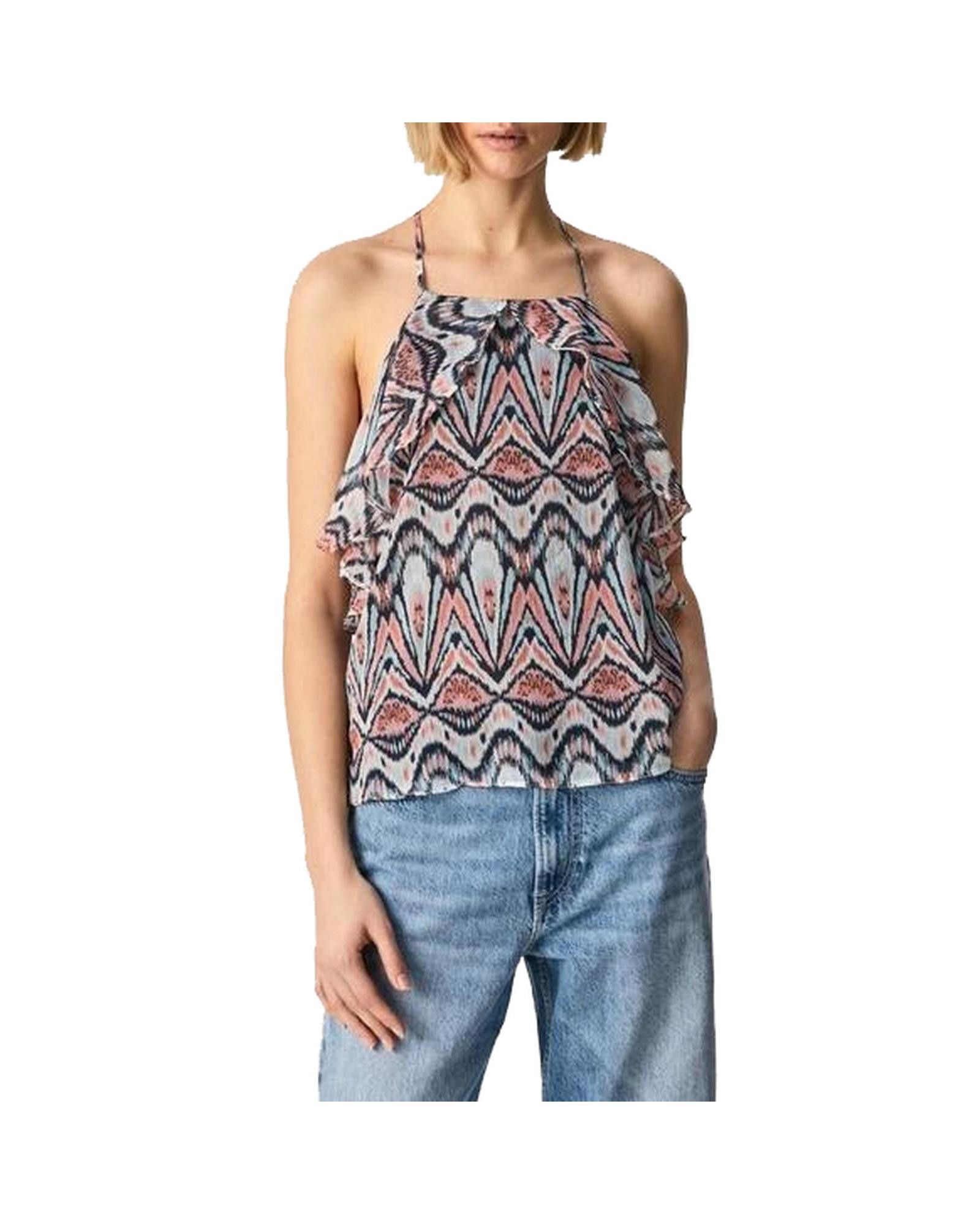 image of Pepe Jeans Sleeveless Multicolour Top in Pink, Women's (Size XS)