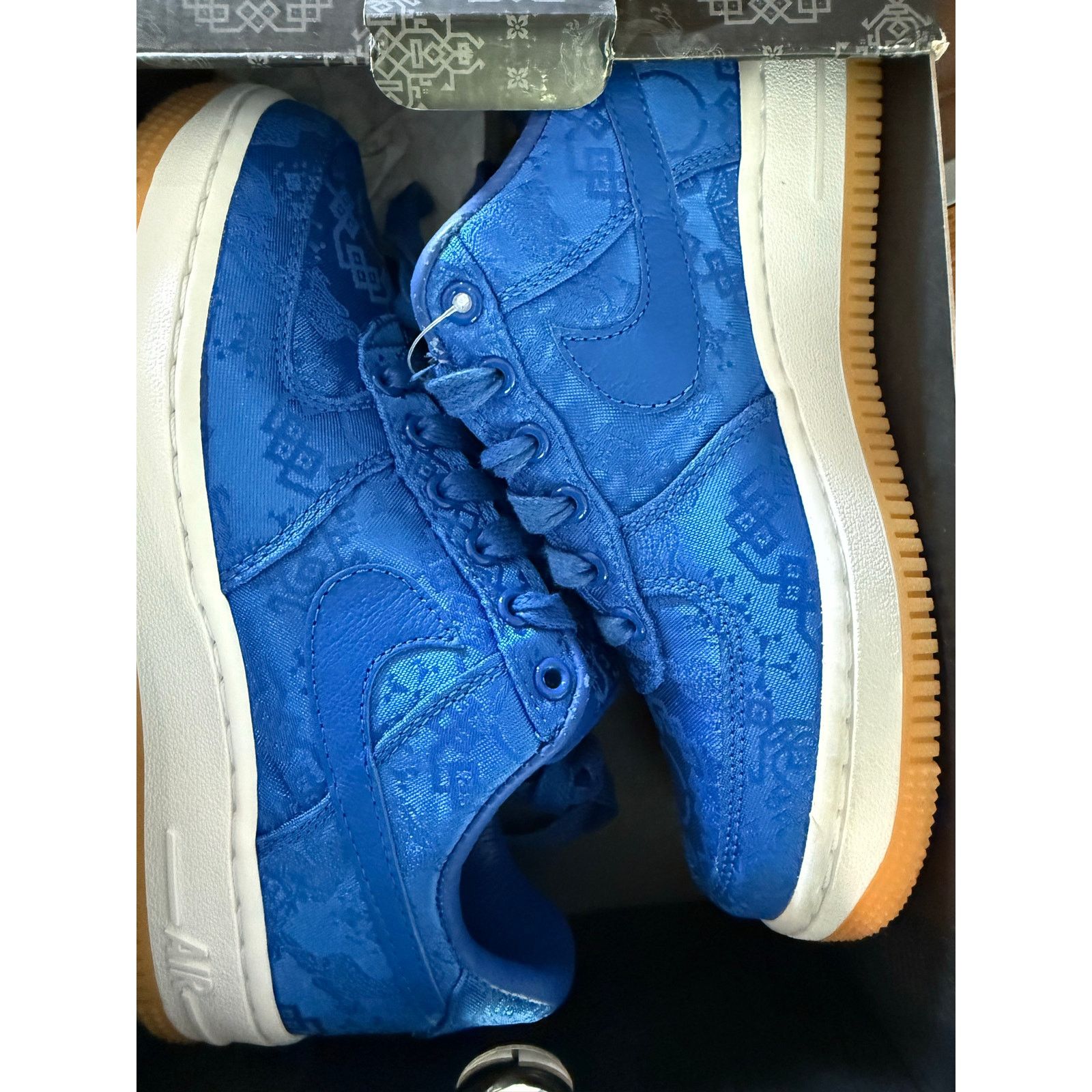 CLOT × Nike Nike Air Force 1 Low Clot Blue Silk Size 4 Size US 5 / EU 37 - 10 Thumbnail