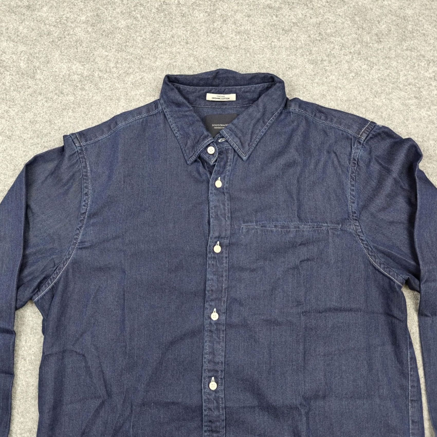 Scotch & Soda Scotch & Soda Shirt Mens Large Blue Denim Long Sleeve Button Up Casual Size US L / EU 52-54 / 3 - 3 Thumbnail