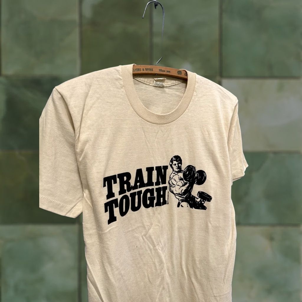 Vintage VINTAGE Screen Stars Tee Shirt Large 1983 Jim Michaels Train Tough Body Building Stars Mens Size US L / EU 52-54 / 3 - 1 Thumbnail