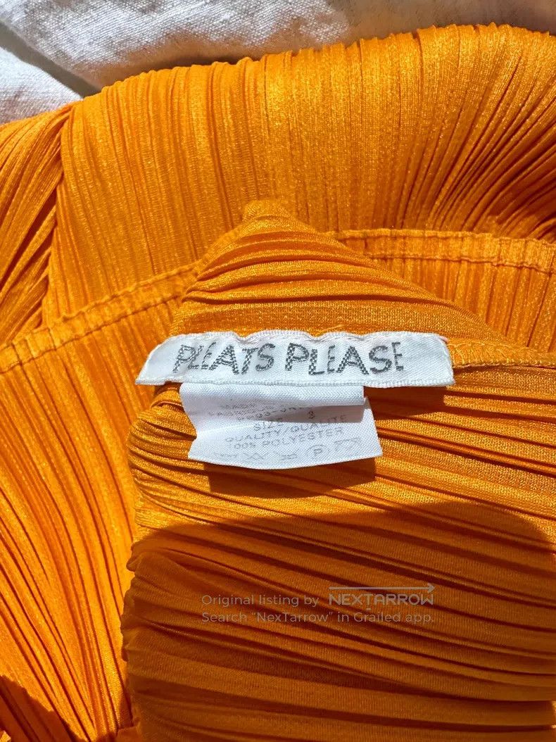 Issey Miyake Issey Miyake Orange Short Sleeve Top Size L / US 10 / IT 46 - 4 Thumbnail