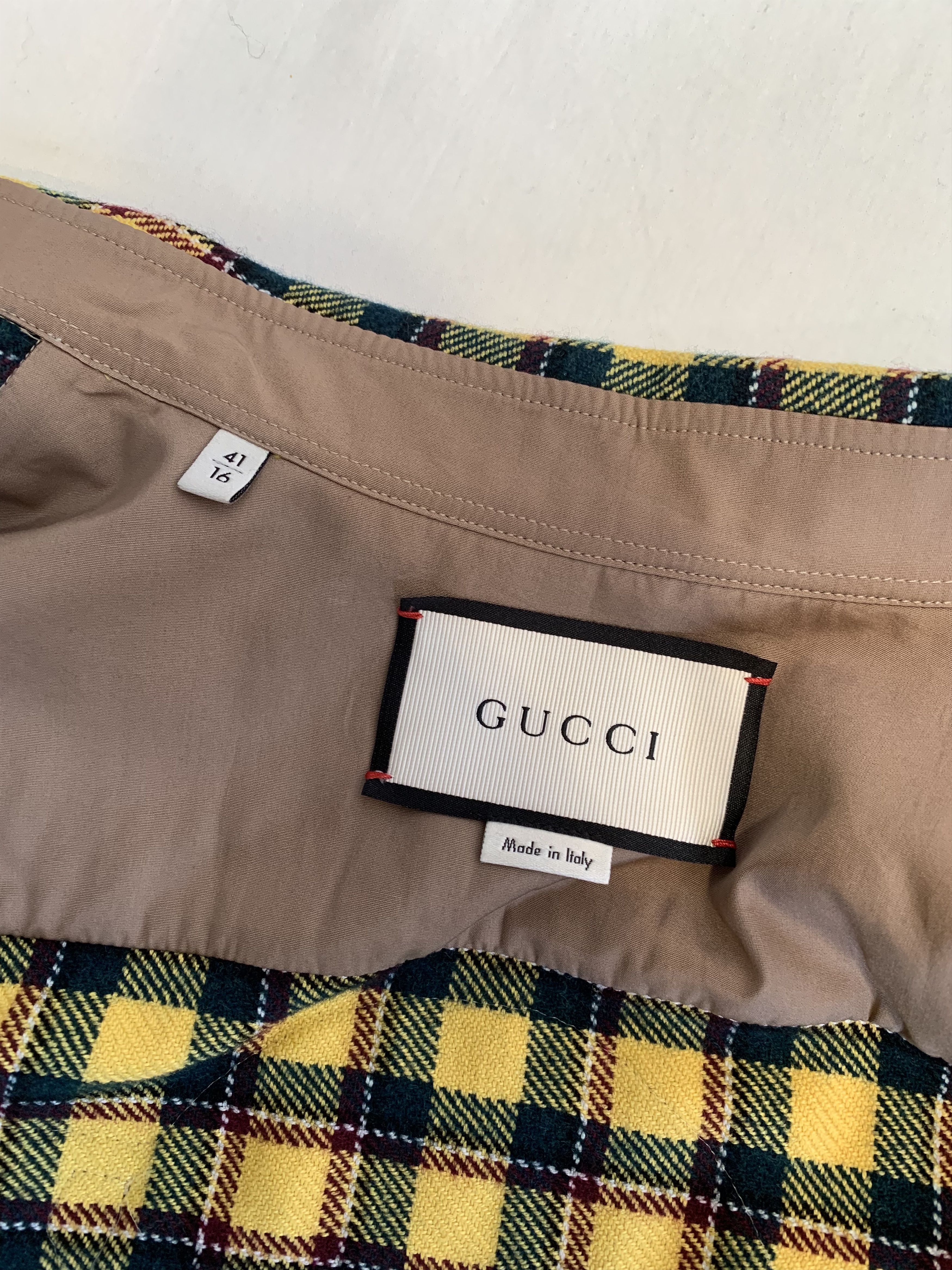 Gucci Gucci UFO Yellow Checked Shirt Size US L / EU 52-54 / 3 - 8 Thumbnail