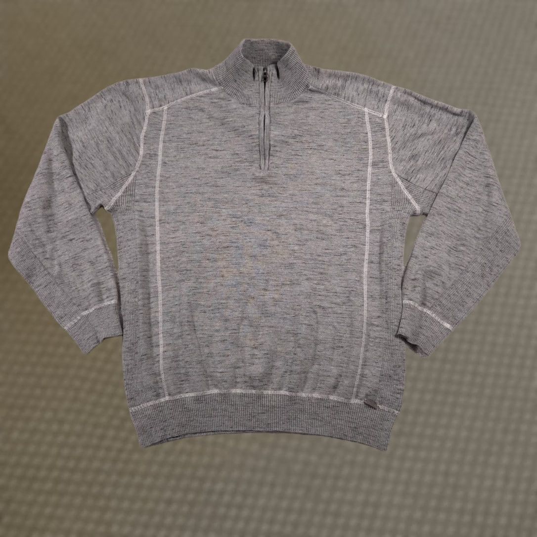 Buckle Black Buckle Black Sweater Mens XL Gray Quarter Zip Mock Neck Athletic Fit Pullover Size US XL / EU 56 / 4 - 1 Thumbnail