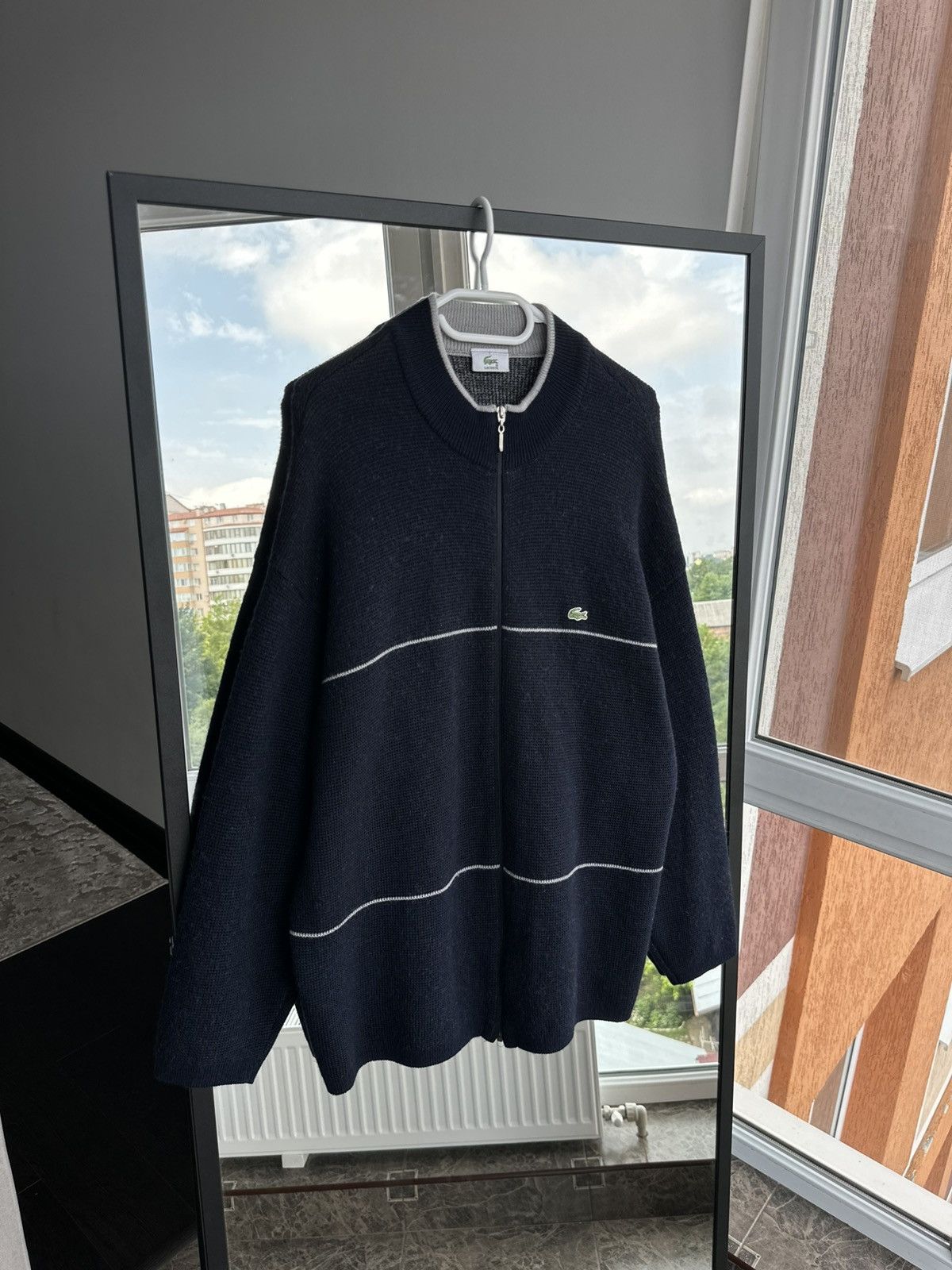Lacoste Lacoste Full Zip Wool Blend Sweater Navy Blue Size 7 L Large Size US M / EU 48-50 / 2 - 2 Thumbnail
