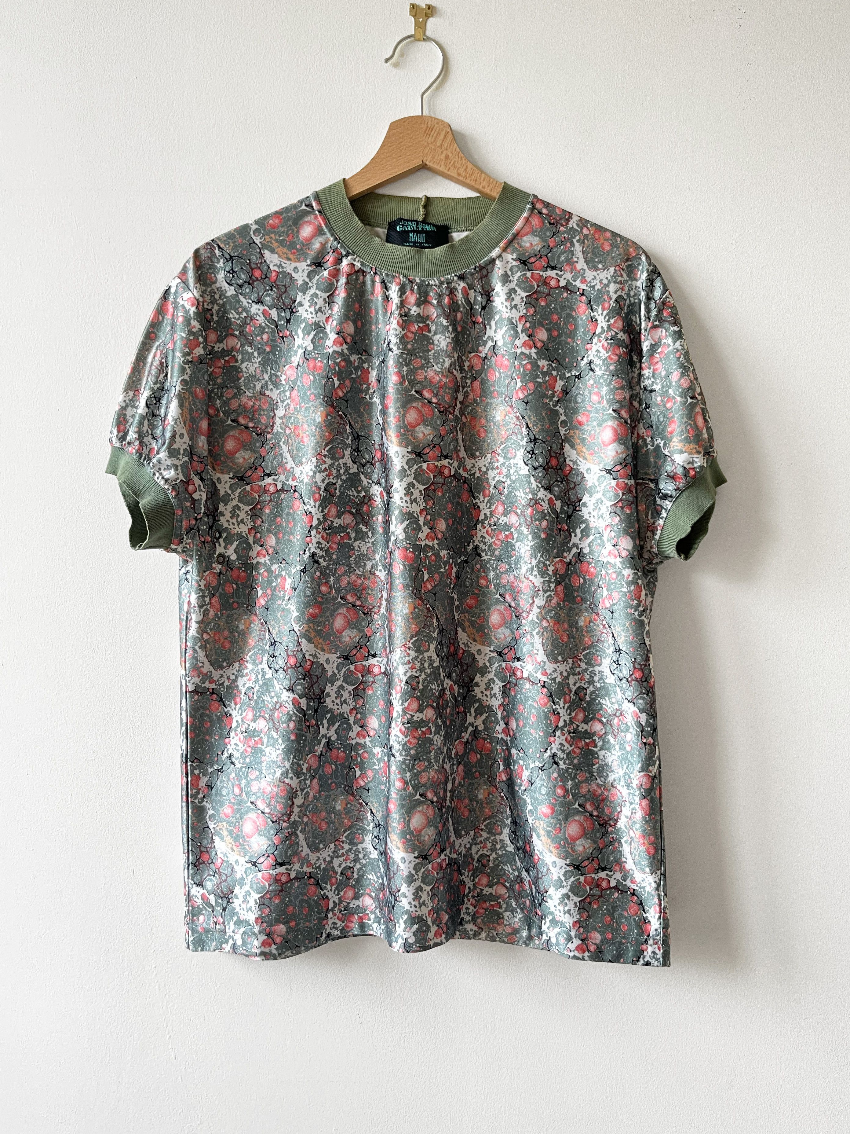 Jean Paul Gaultier Jean Paul Gaultier marbled print shiny satin tshirt Size US S / EU 44-46 / 1 - 1 Thumbnail