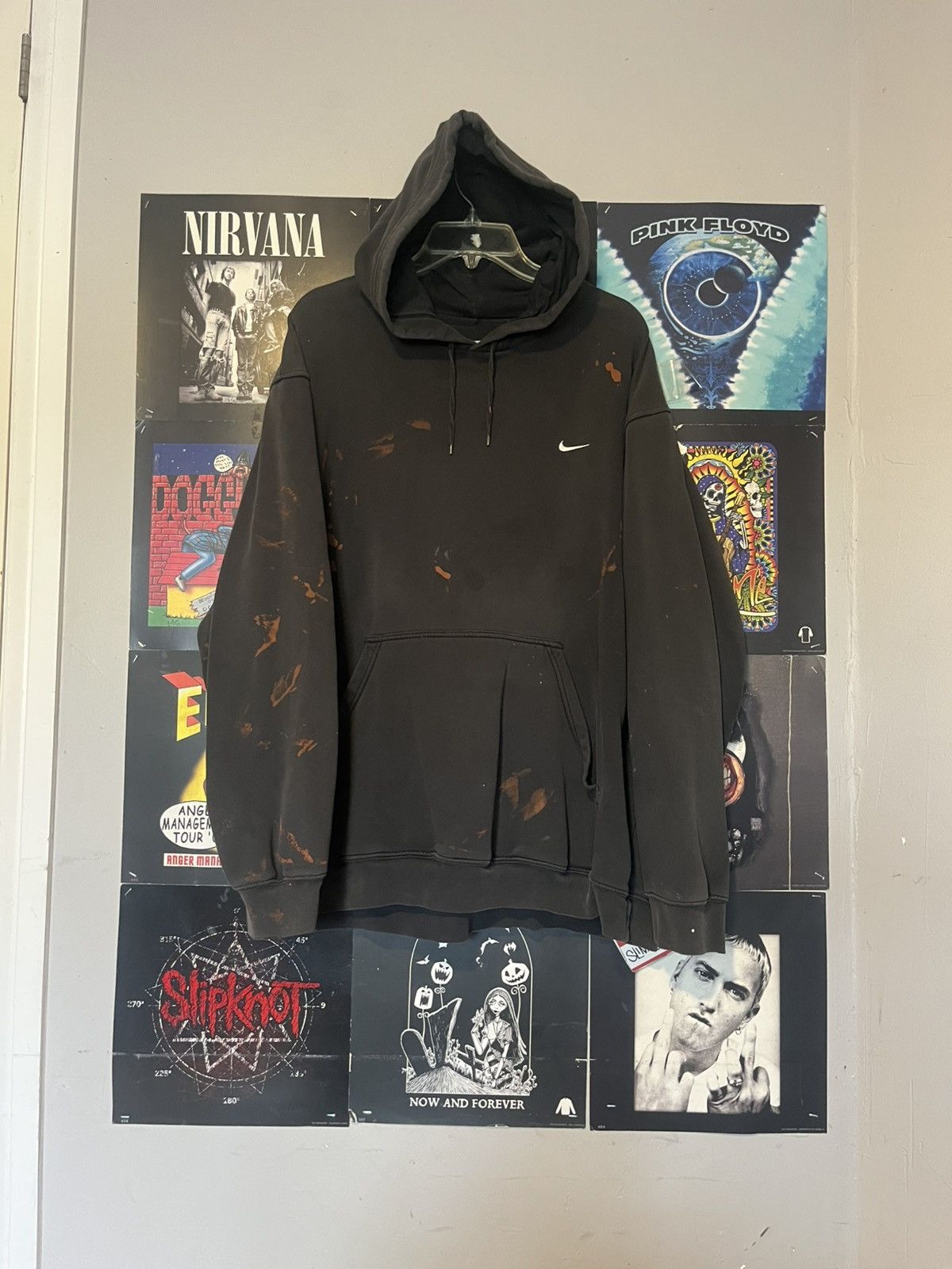 Nike Vintage Thrashed Y2K Nike Splatter skater Grunge hoodie Size US XXL / EU 58 / 5 - 1 Thumbnail