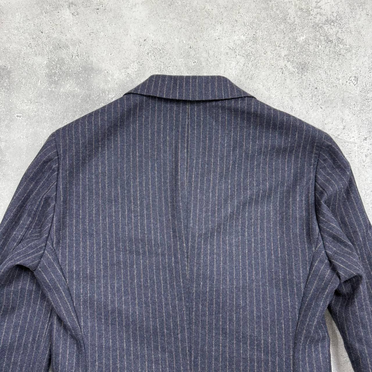 Suitsupply Suitsupply Double-Breasted Striped Wool Blazer Blue/ Brown Size 36R - 20 Thumbnail