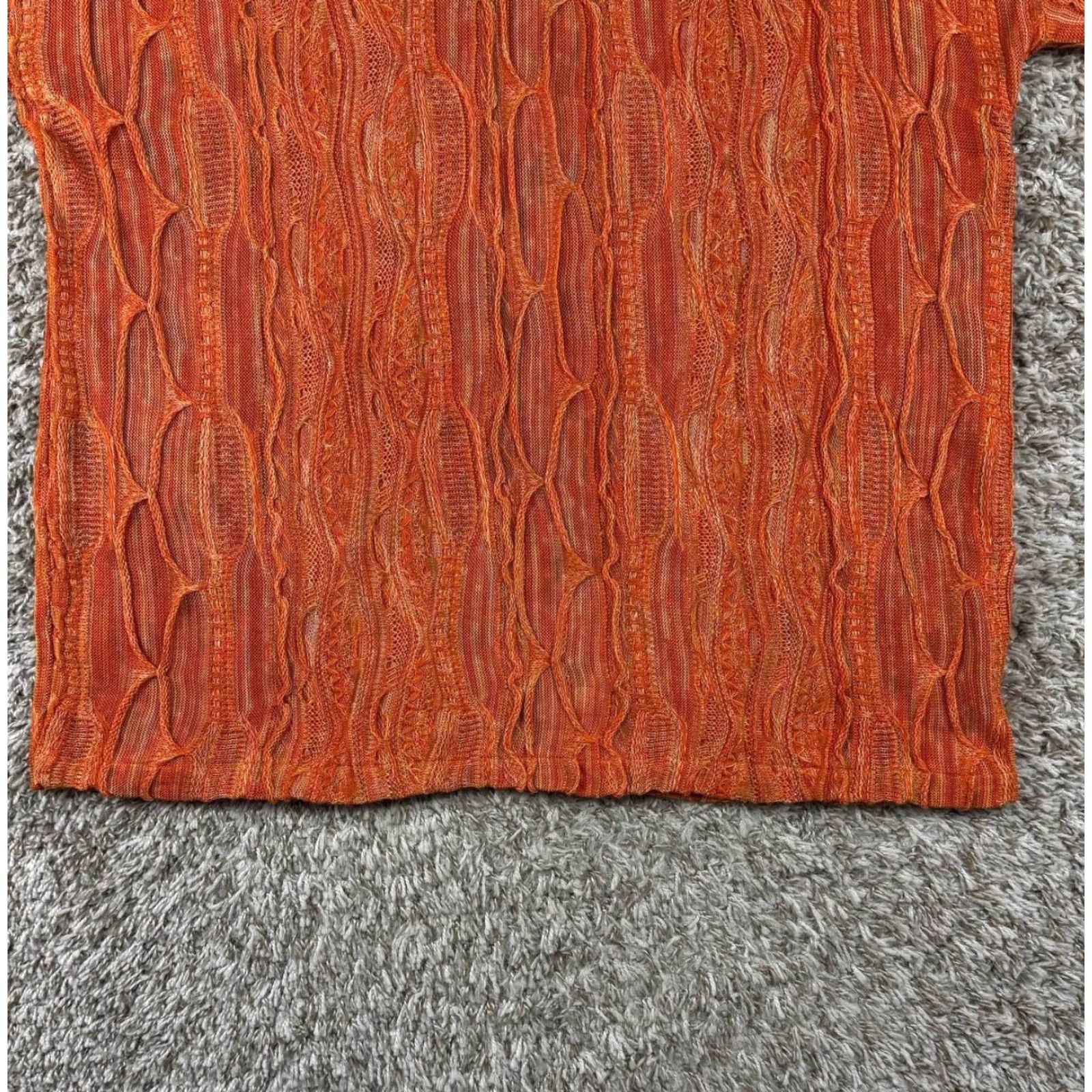 Coogi VINTAGE Raw Blue Rugged Wear 3D Knit Textured Sweater Men XL Orange Knit Pullover Crew Neck Long Sleeve Winter Fall Coogi Style Size US XL / EU 56 / 4 - 3 Thumbnail
