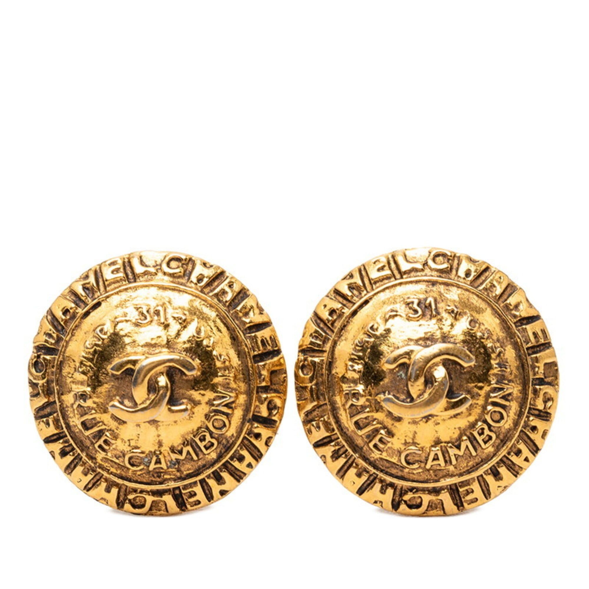 Chanel Chanel Coco Mark 31 RUE CAMBON PARIS Earrings, Gold Plated, Women's CHANEL Size ONE SIZE - 1 Thumbnail