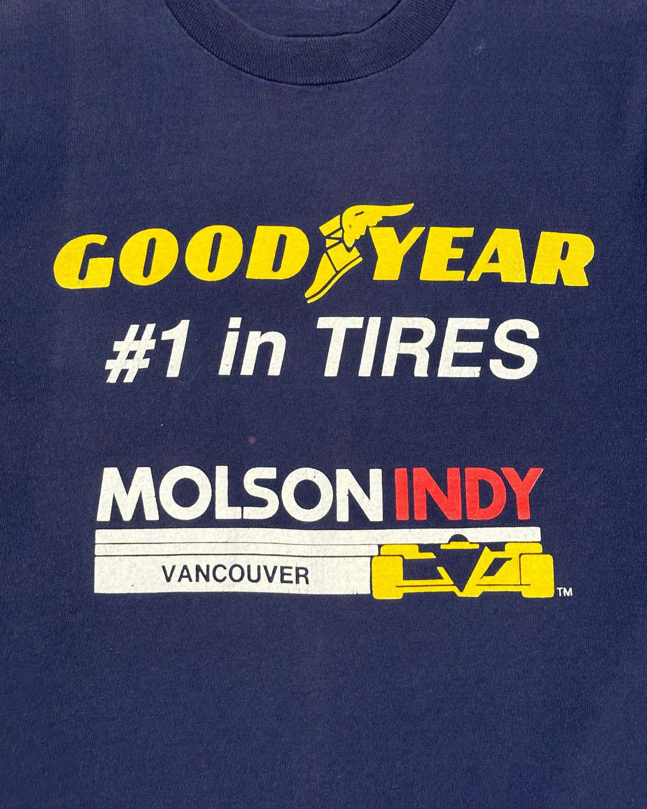 Fruit Of The Loom × Vintage Vintage 90s Goodyear x Molson Indy Vancouver T-Shirt - Large Size US L / EU 52-54 / 3 - 3 Thumbnail