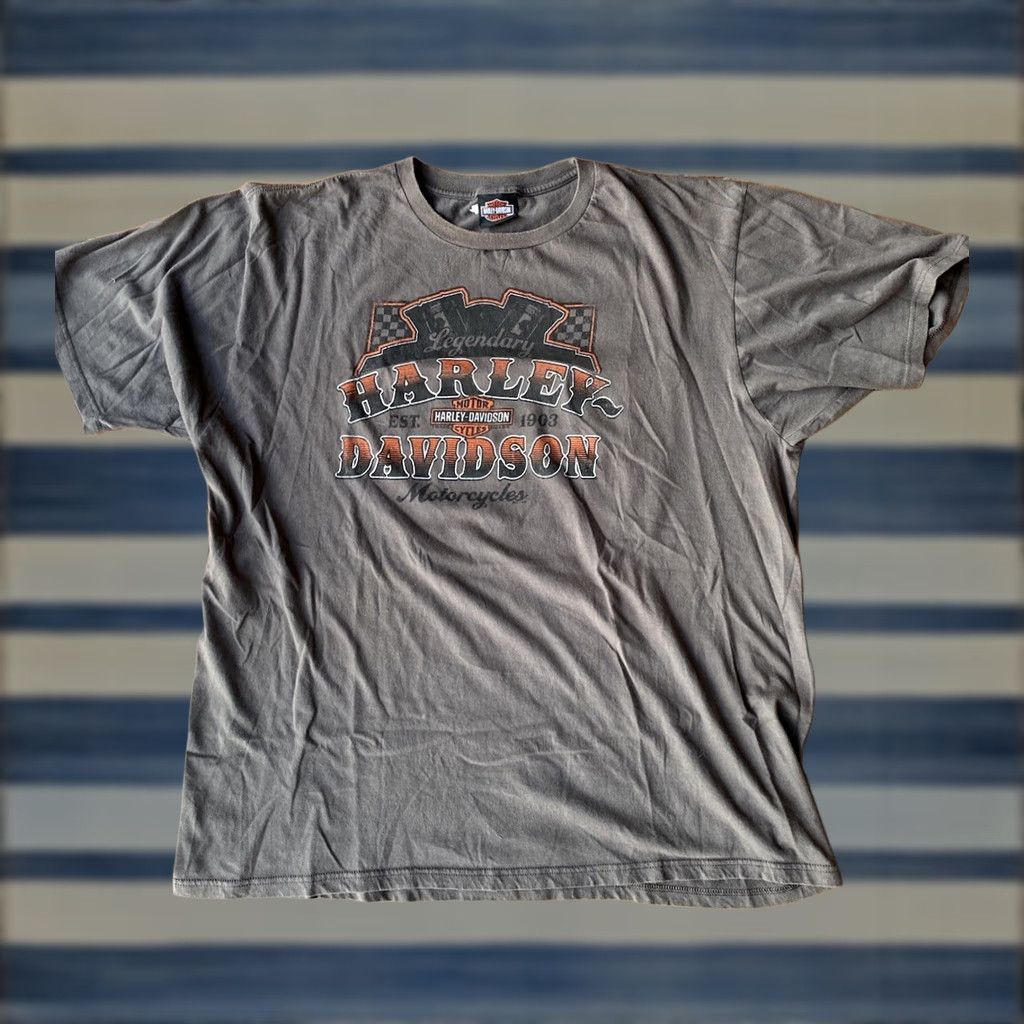 Harley Davidson Harley-Davidson T-Shirt Men 2XL Black Graphic Print Biker Motorcycle Crew Neck Short Sleeve Vintage No (Y2K) Size US XXL / EU 58 / 5 - 1 Thumbnail