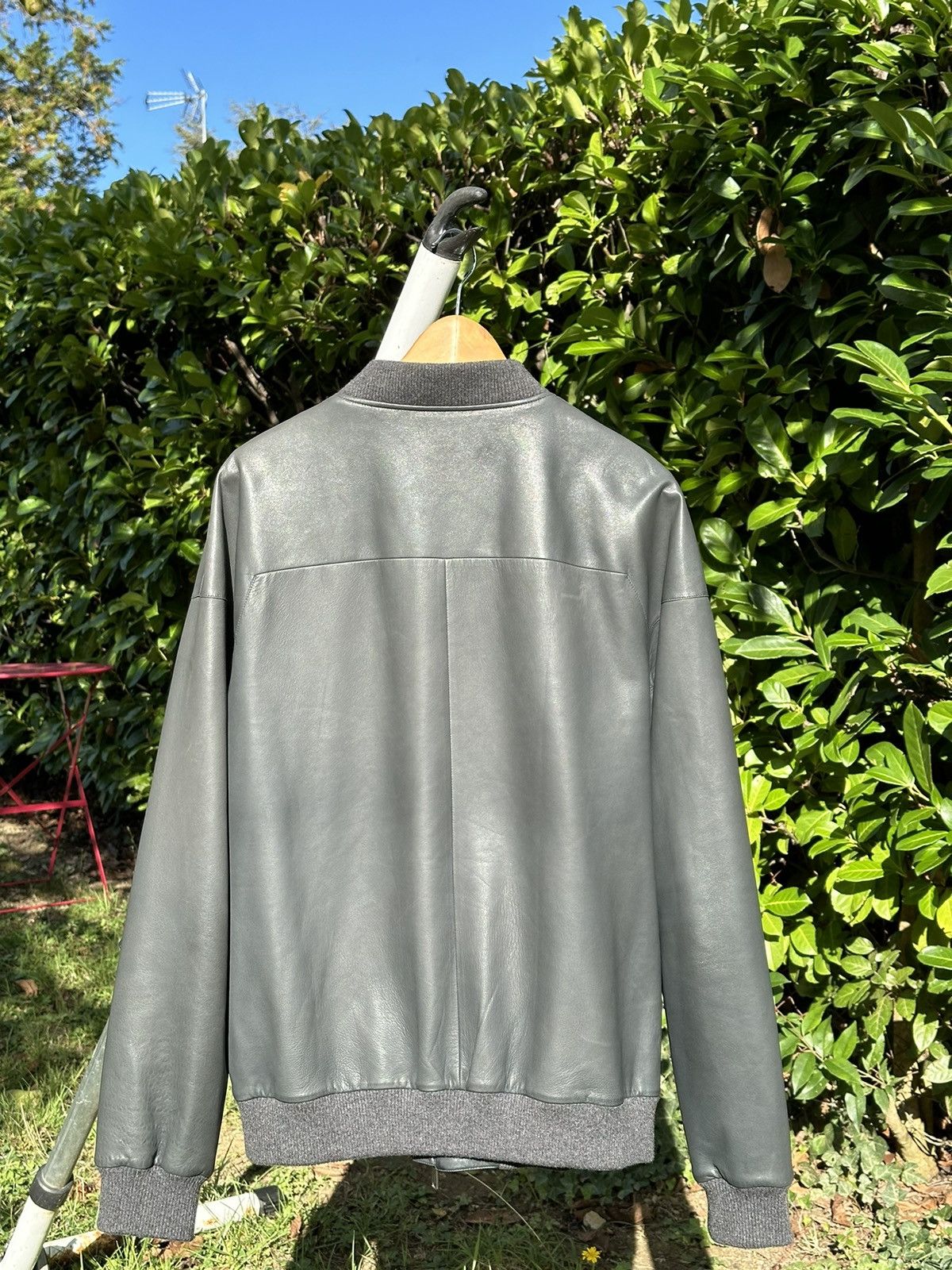 Loro Piana Loro Piana Ivy Rain System Leather Bomber Jacket Storm Blue Size US L / EU 52-54 / 3 - 2 Thumbnail
