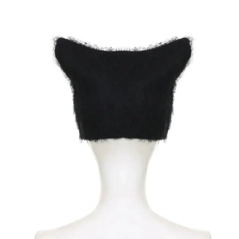Japanese Brand Kawaii Knitted Star Pattern Cat Ear Beanies Hat Size ONE SIZE - 2 Thumbnail