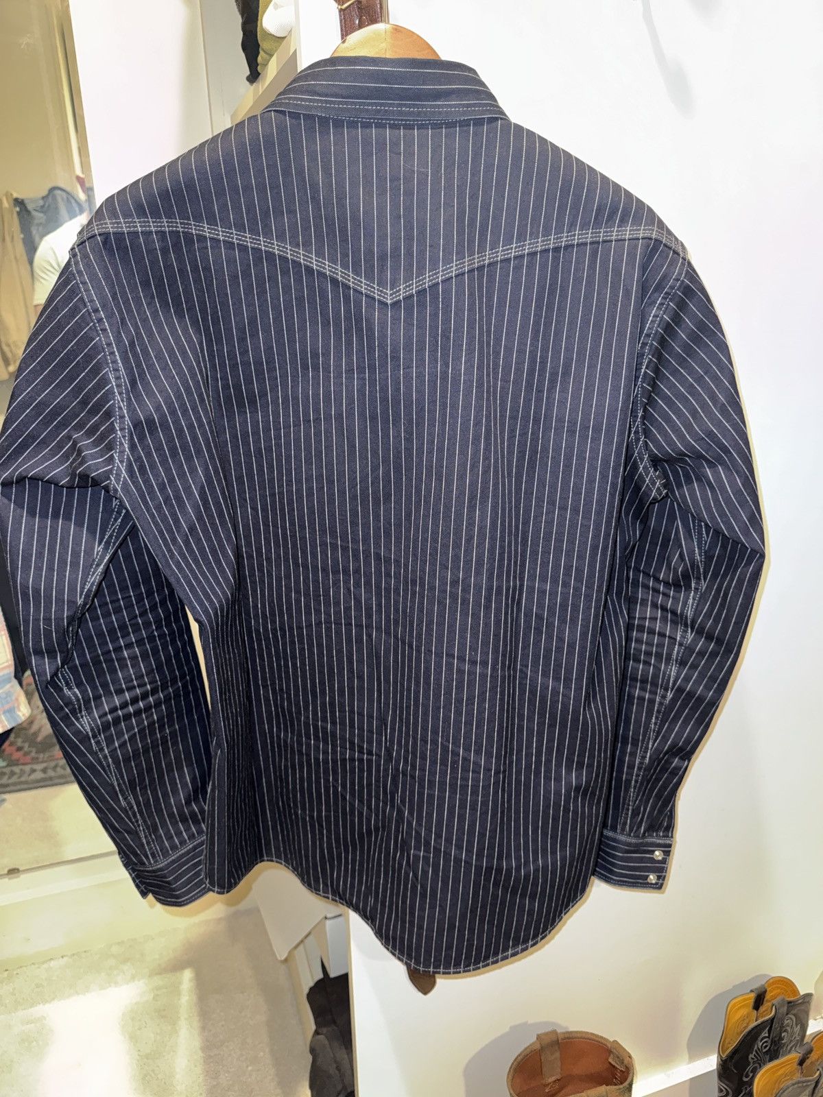 Iron Heart Indigo herringbone striped western 8.5oz Size US XXL / EU 58 / 5 - 4 Thumbnail