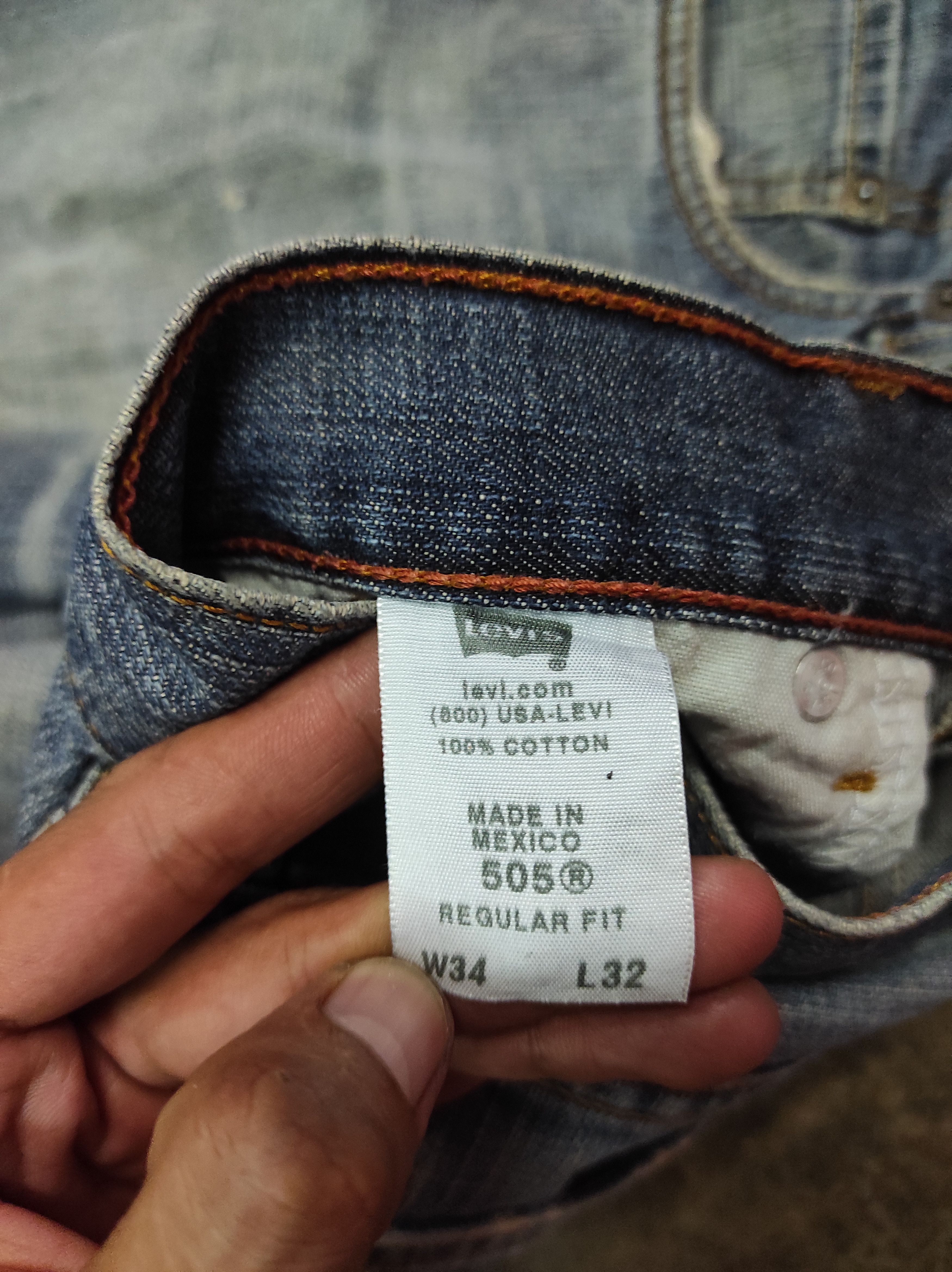 LVC × Levi's Vintage Clothing 505 DISTRESSED LEVIS REGULAR FIT DENIM JEANS Size US 34 / EU 50 - 9 Thumbnail