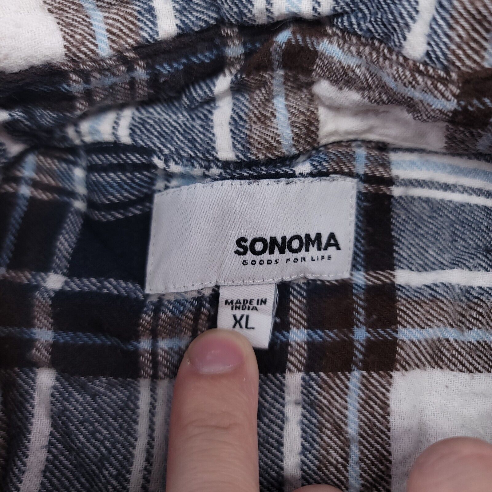 Sonoma Sonoma Tartan Flannel Button Up Shirt Men Size XL Blue White Size US XL / EU 56 / 4 - 3 Thumbnail