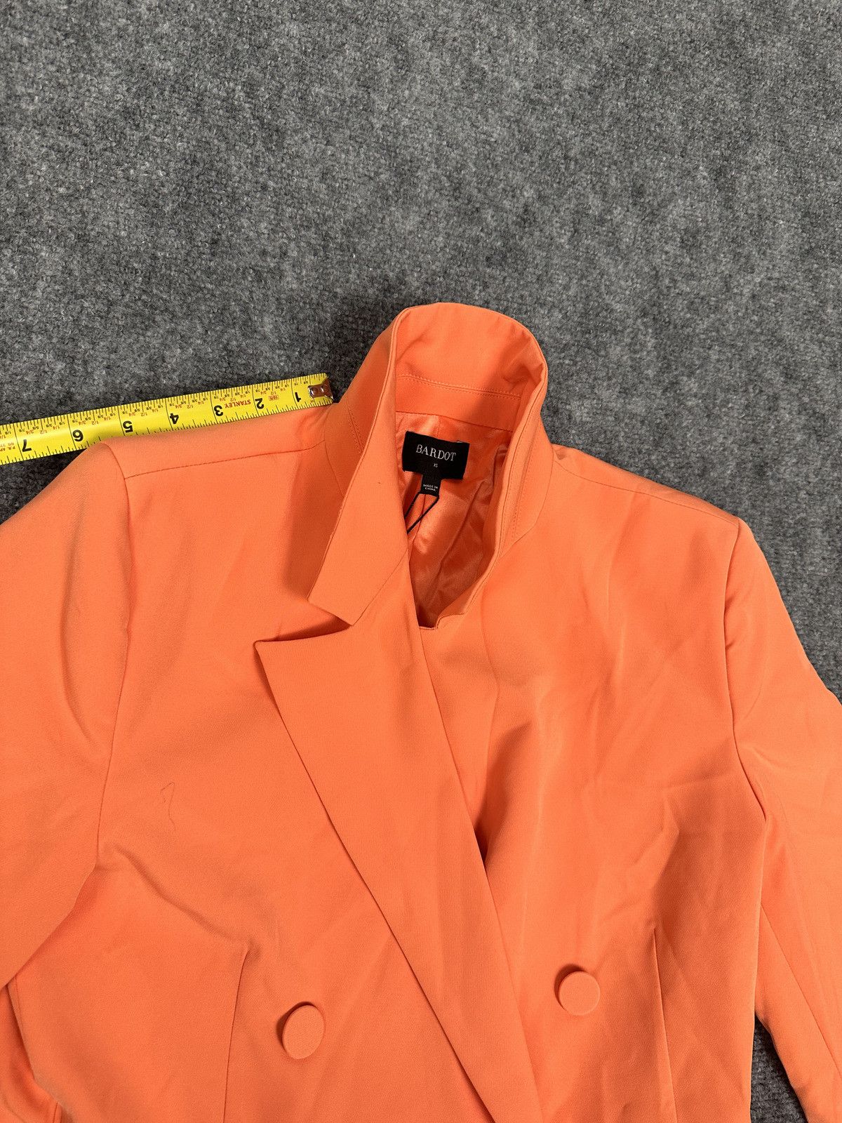 Bardo Bardot Women's Orange Double-Breasted Blazer Jacket Size XS Size XS / US 0-2 / IT 36-38 - 8 Thumbnail