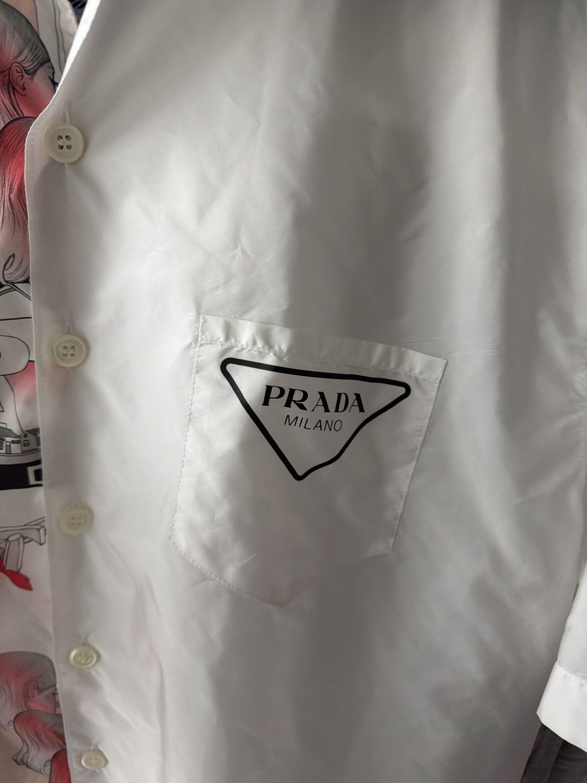 Prada Prada Nylon Button Up Shirt Size US XL / EU 56 / 4 - 2 Thumbnail