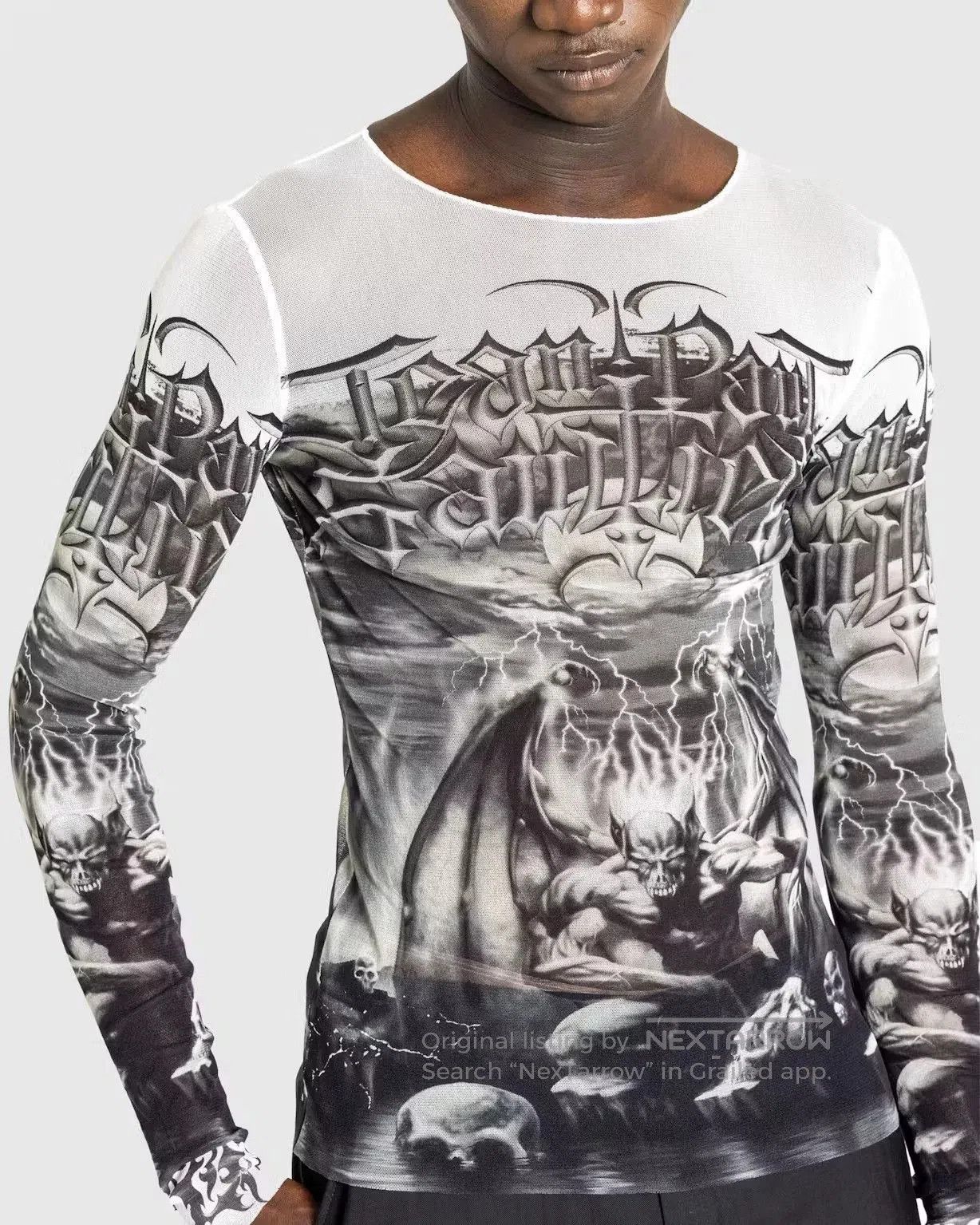 Jean Paul Gaultier Jean Paul Gaultier Diablo Top White/Black. Size L / US 10 / IT 46 - 4 Thumbnail