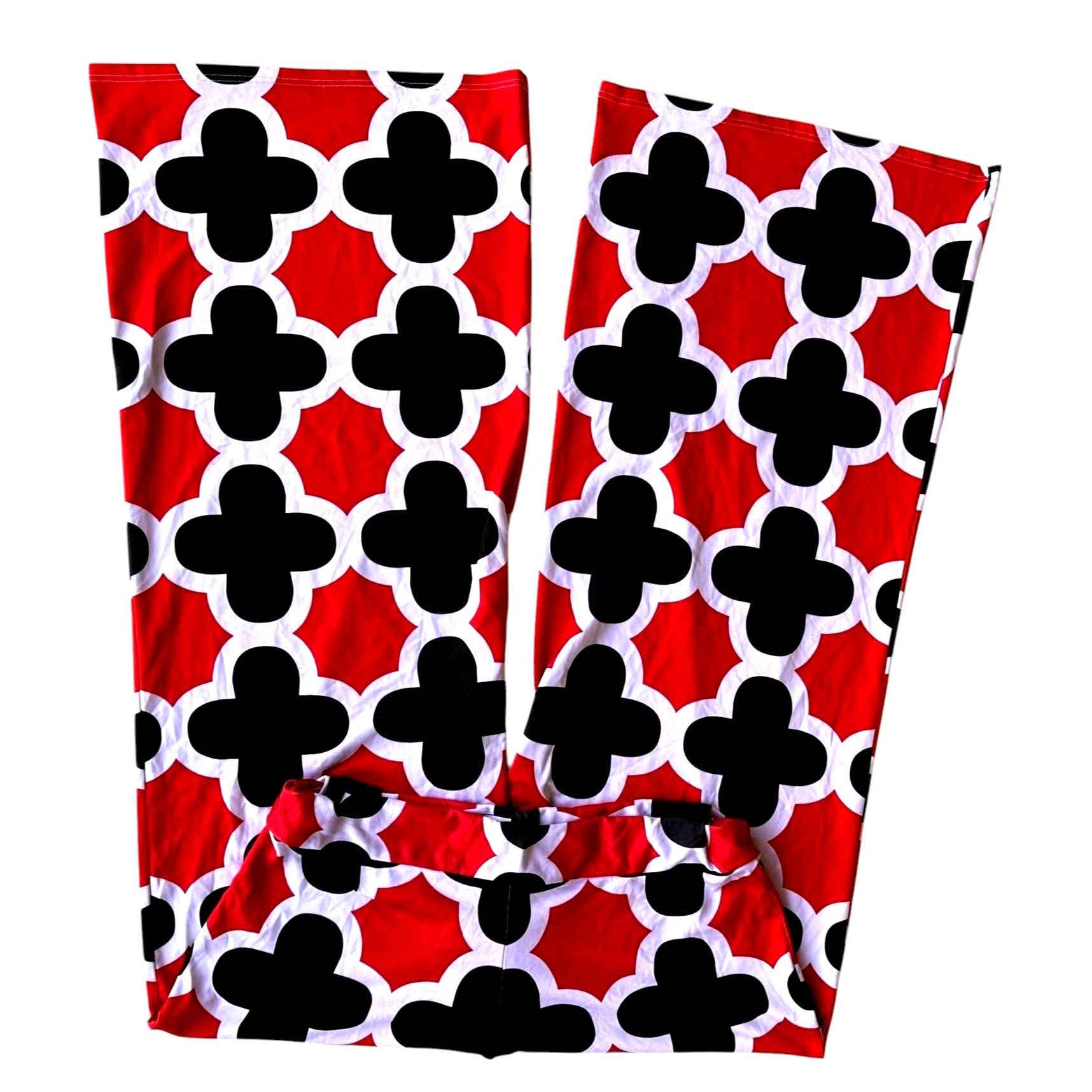 Vintage Polly Wolly Doodle Pants XL Red Black White Wide Legs Elasti Size 31" - 9 Thumbnail