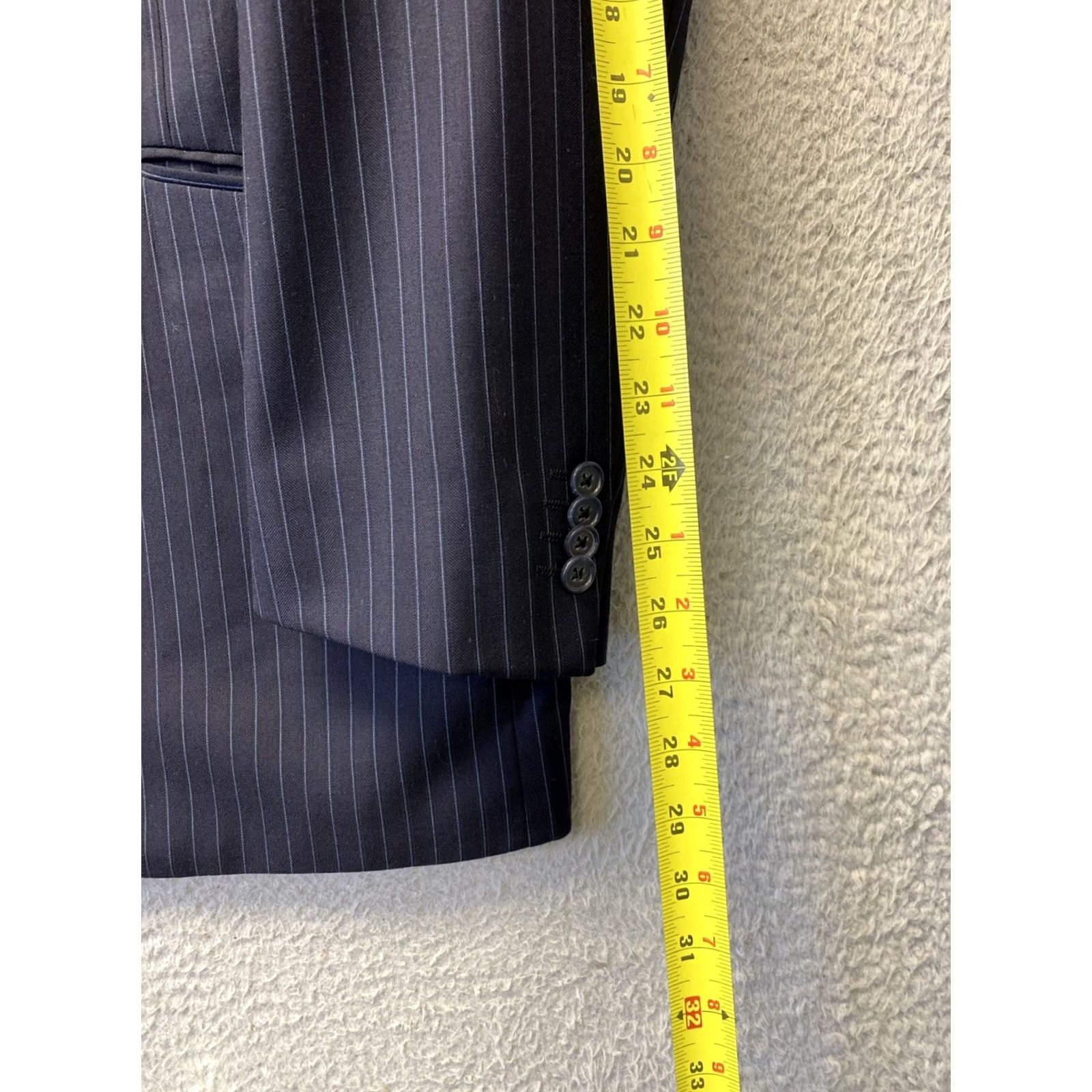 Neiman Marcus Neiman Marcus Sport Coat Blazer 42L Men’s Blue Striped Wool /0745 Size 42R - 5 Thumbnail