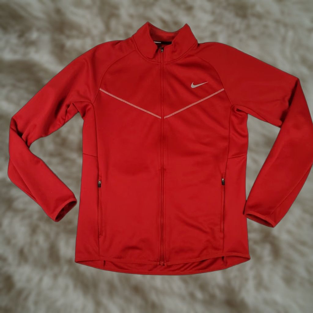 Nike Nike Jacket Mens Large Red Running Dri-Fit Full Zip Track Jacket Size US L / EU 52-54 / 3 - 1 Thumbnail