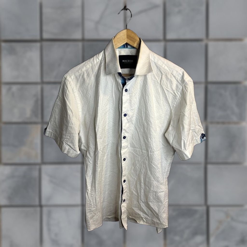 Maceoo Maceoo Shirt Mens Large White Short Sleeve Button Up Contrast Trim Casual Size US L / EU 52-54 / 3 - 1 Thumbnail