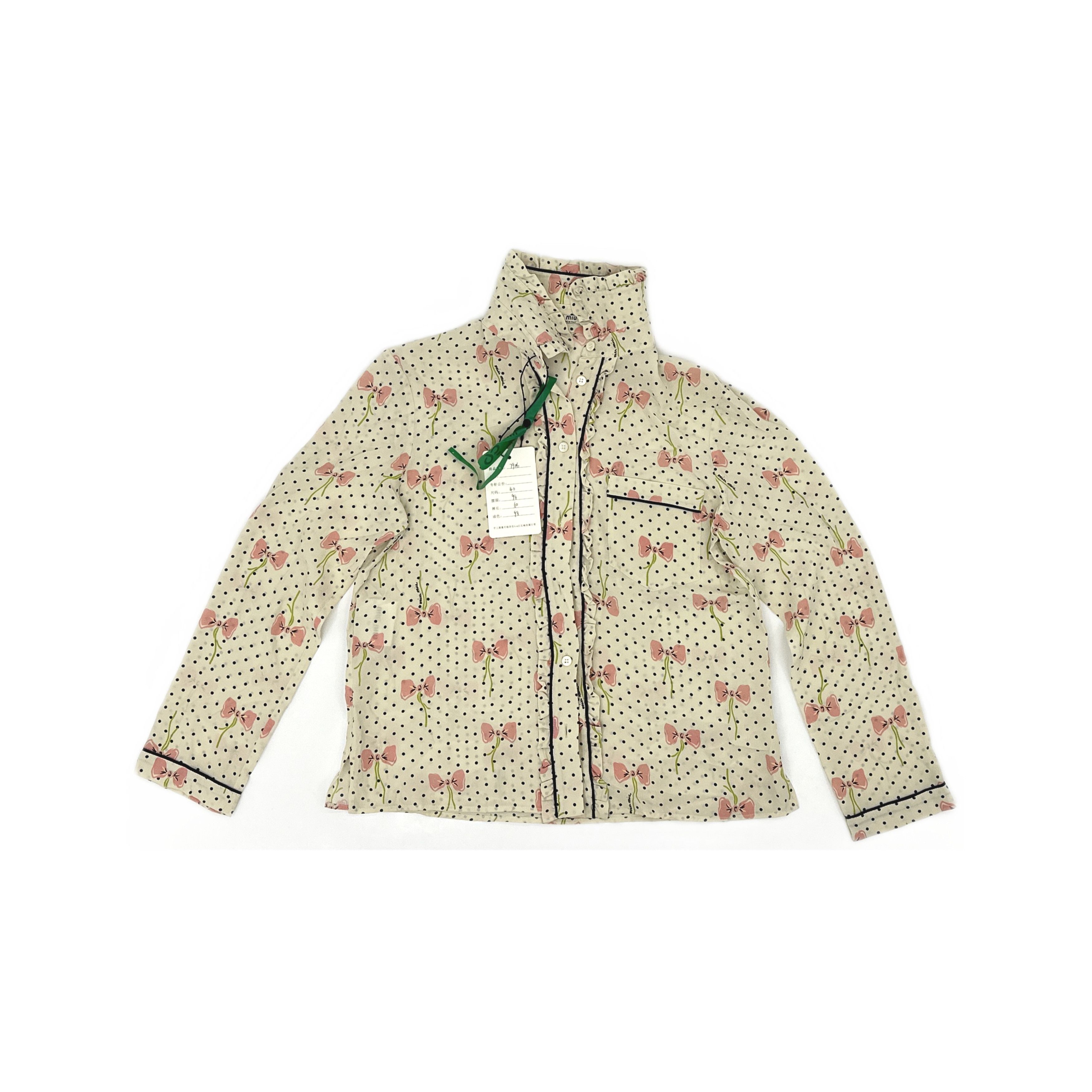 Miu Miu Miu Miu Bow Polka Dot Shirt Size 40 Size S / US 4 / IT 40 - 1 Thumbnail