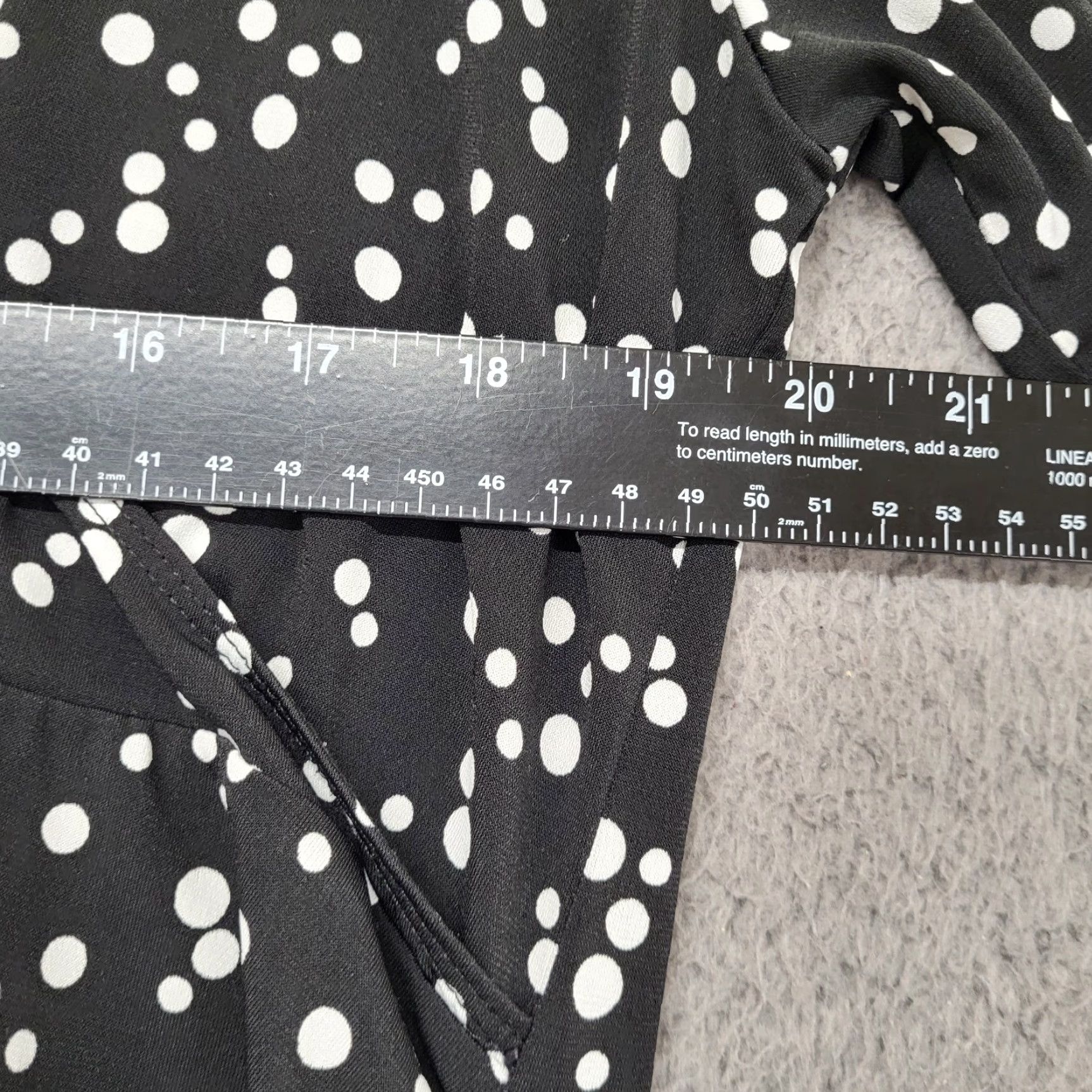 Vintage Liz Lange Maternity Wrap Dress Women's XXL Midi 3/4 Sleeve Polka Dot Black Dress (Wrap) Size XXL / US 16-18 / IT 52-54 - 5 Thumbnail