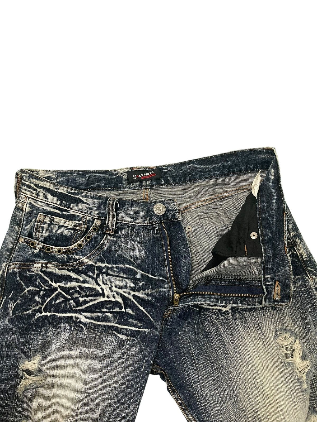 Yasuyuki Ishii Straight Jeans Sorridere Faded Acid Wash Chrome hearts 2🟦8 Size US 34 / EU 50 - 16 Thumbnail