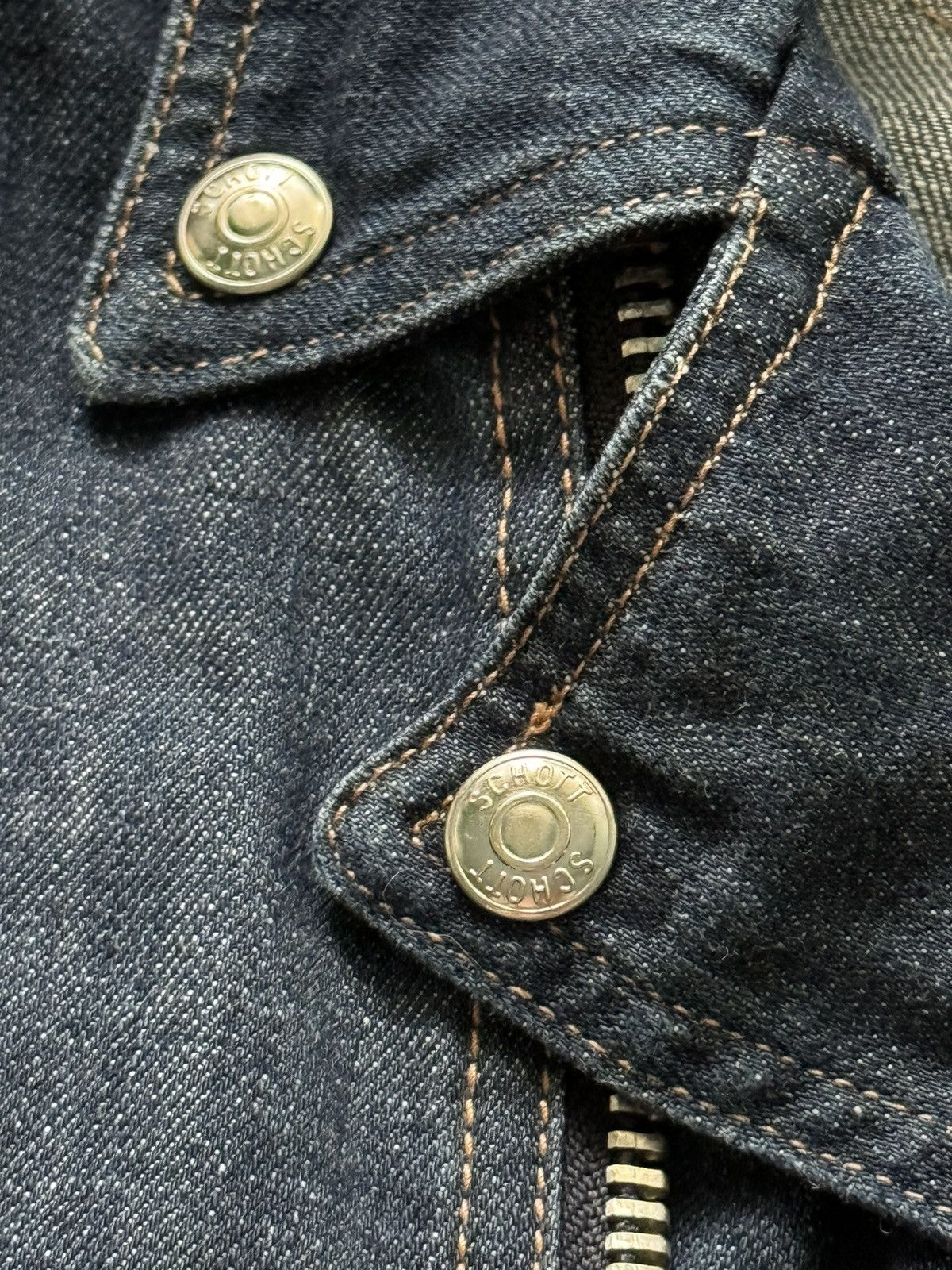 Designer × Schott Schott Perfecto denim biker jacket Size M / US 6-8 / IT 42-44 - 4 Thumbnail