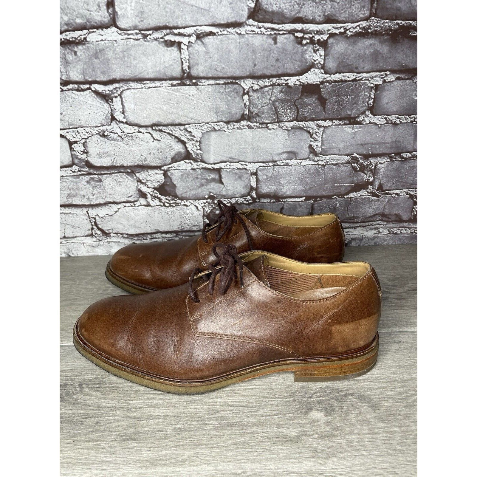 Clarks Clarks Brown Leather Oxfords Lace Up Gum Soles Shoes Men Sz Size US 9.5 / EU 42-43 - 17 Thumbnail