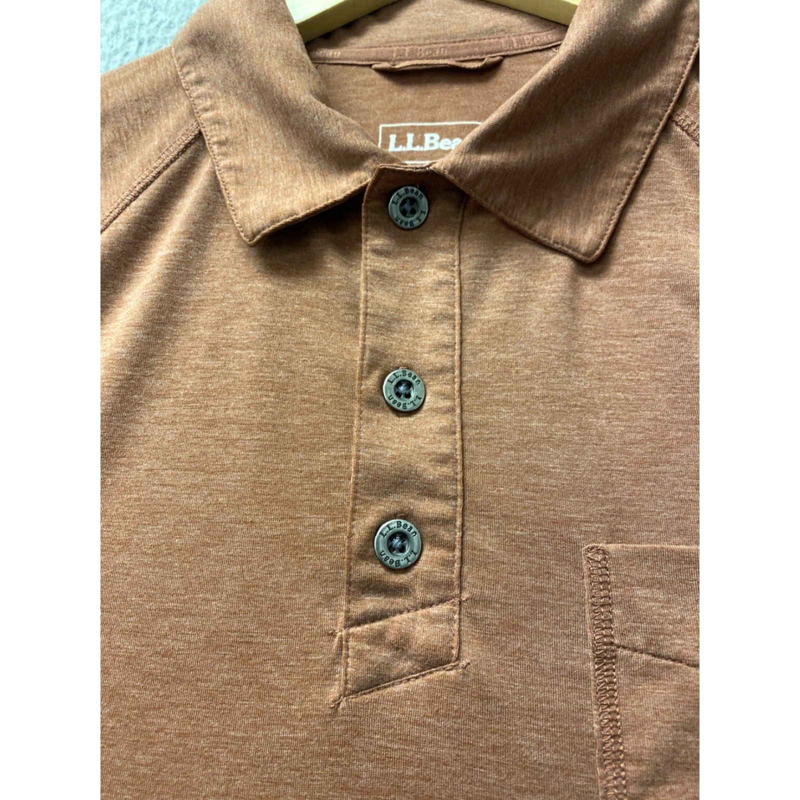 Vintage VINTAGE L.L. Bean Polo Shirt Mens M Tall Brown Solid Short Sleeve Collared Button 90s Preppy Golf Tennis Rugby USA 1216 Size US M / EU 48-50 / 2 - 4 Thumbnail