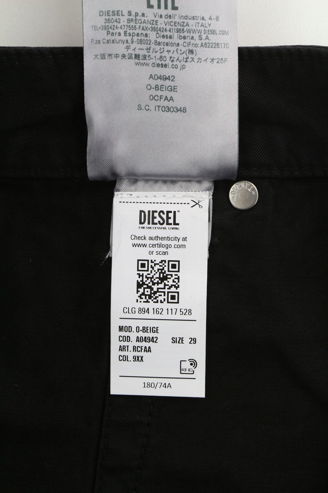 Diesel O-BEIGE W29 Black Twill Button Fly Mini Skirt 41318 Size 29" - 11 Thumbnail