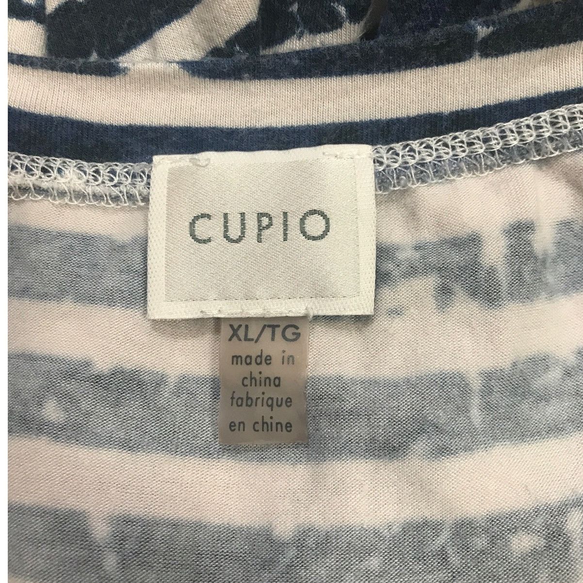 Other Cupio White & Blue Striped Scoop Neck Short Sleeve Top XL Size XL / US 12-14 / IT 48-50 - 3 Thumbnail