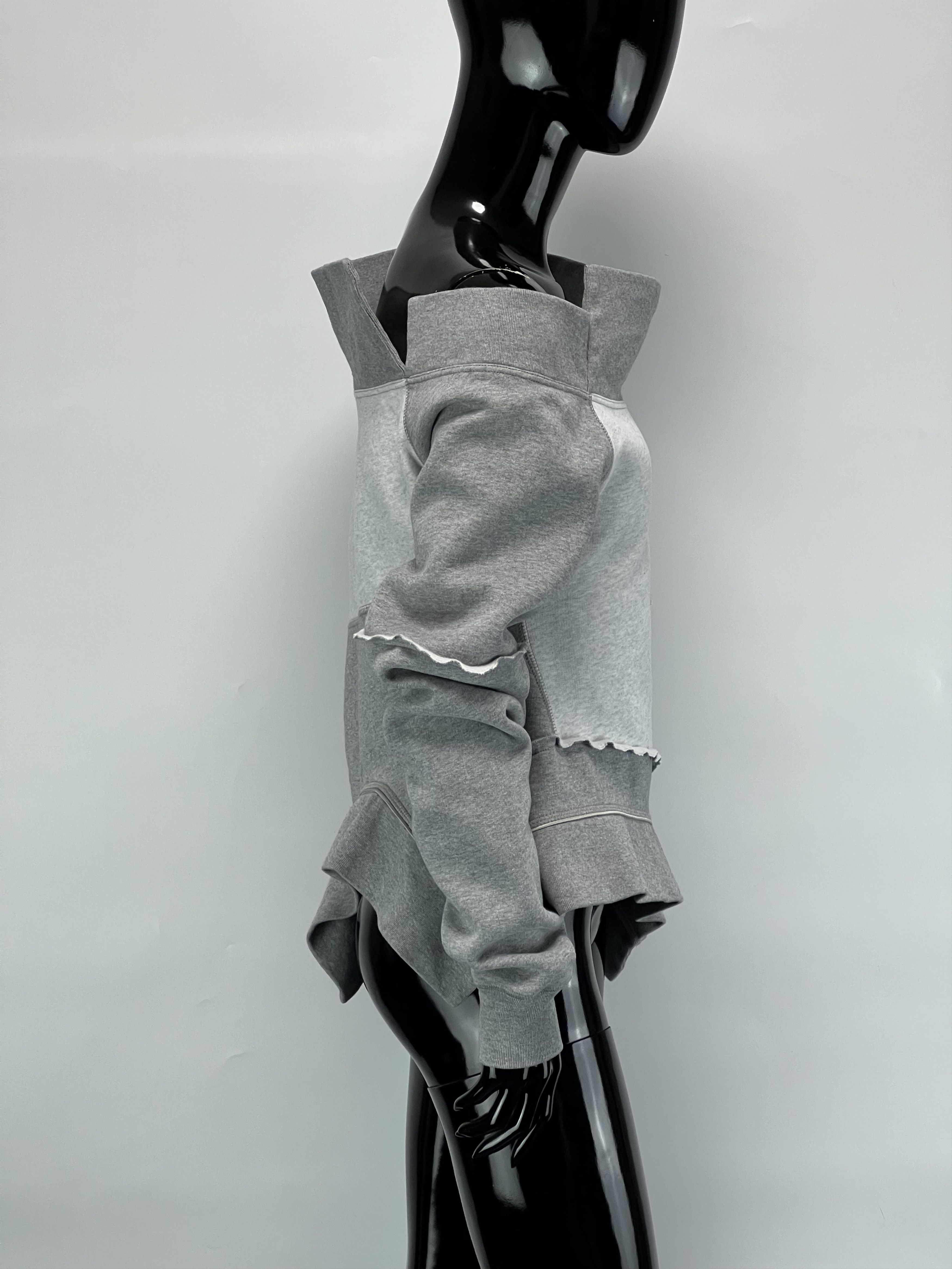 Burberry Burberry Women’s Gray Patchwork Off The Shoulder Jumper Size M / US 6-8 / IT 42-44 - 5 Thumbnail