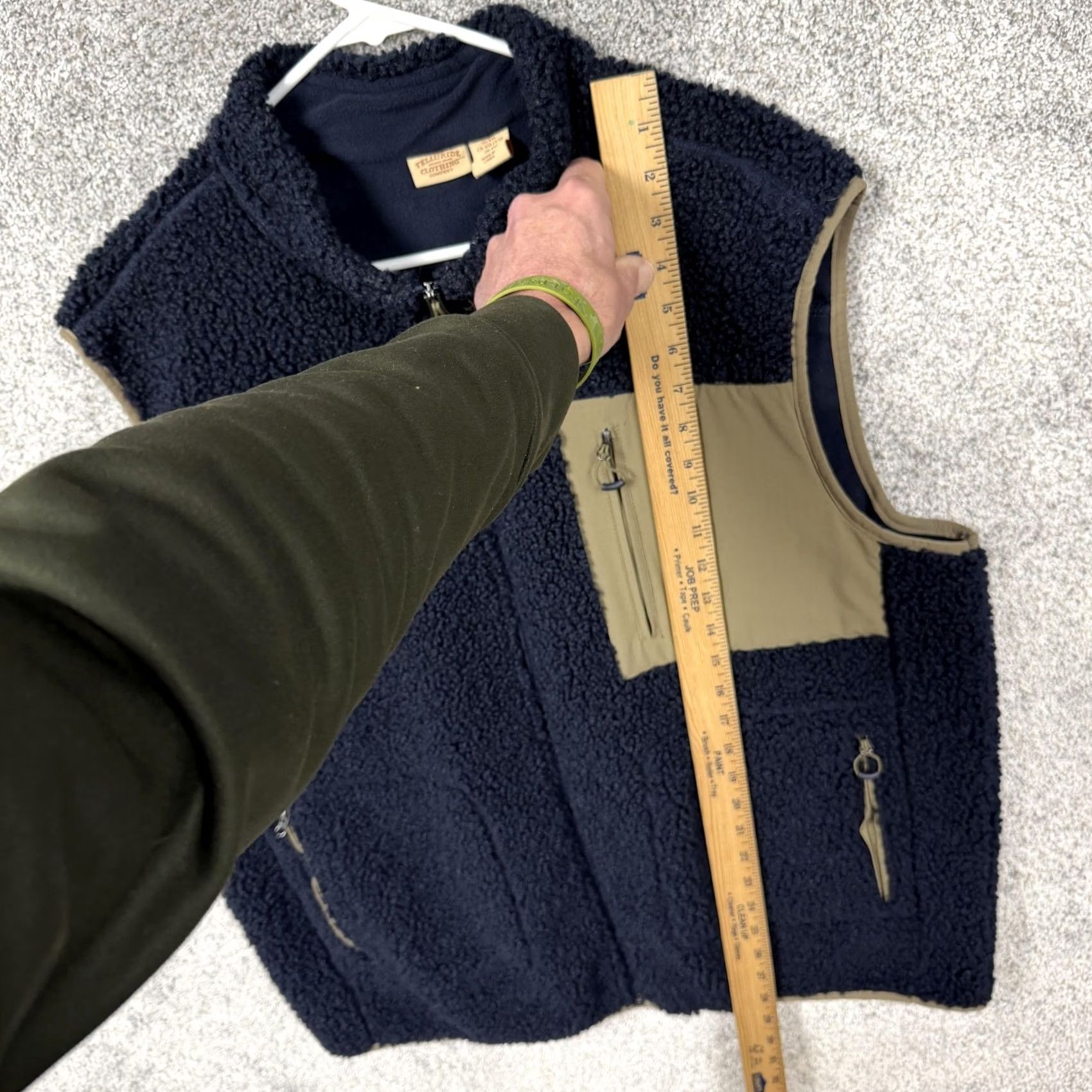 Vintage Telluride Clothing Company Vest 2XL Fleece Faux Fur Outdoor Casual Hiking Skiing Men Blue 49 in Chest Stand-Up Collar Pockets Zippered Size US XXL / EU 58 / 5 - 2 Thumbnail
