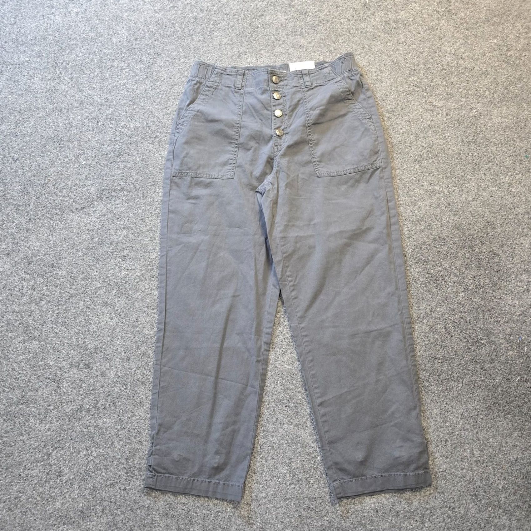 Vintage Sonoma Pants Womens 8 Gray Straight Leg High Rise Convertible Buttonfly Casual Pants Size 30" / US 8 / IT 44 - 2 Thumbnail