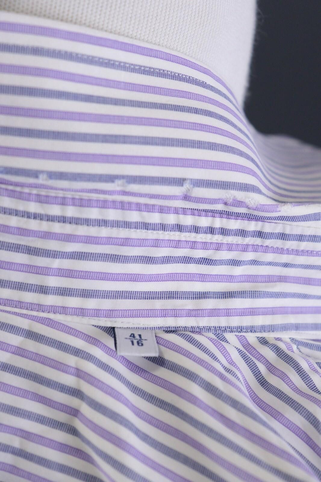 Designer Boggi Milano Doppio Ritorto Tailpred Shirt Size 41 / 16 Size US M / EU 48-50 / 2 - 11 Thumbnail