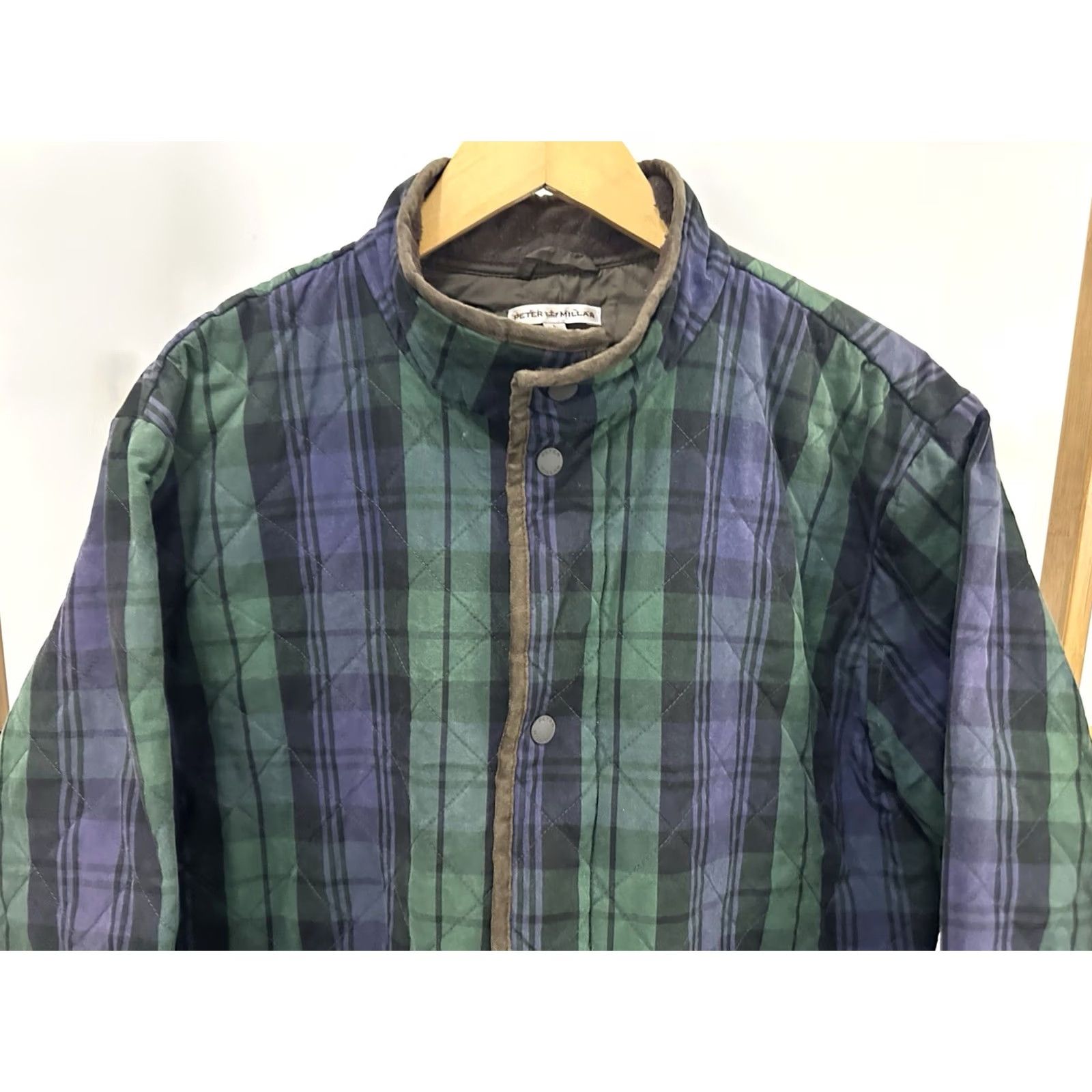 Peter Millar VTG Peter Millar Green Tartan Plaid Quilted Jacket Size L Mens Broken Zipper Exposure: Pilling Collar Fading Suffolk Style Size US L / EU 52-54 / 3 - 3 Thumbnail