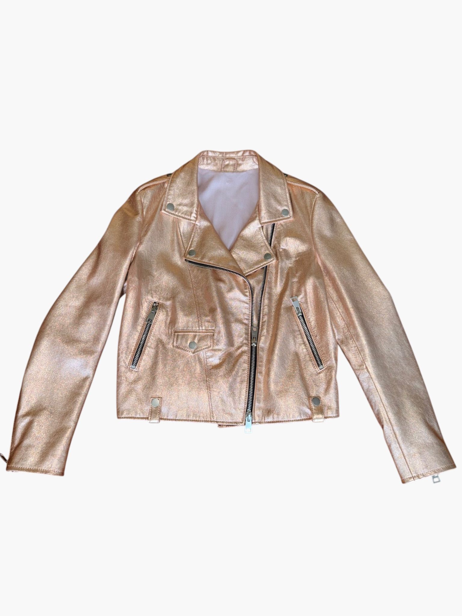 Other Milano Boutique - Pink Rockstar Leather Jacket Size S / US 4 / IT 40 - 3 Thumbnail