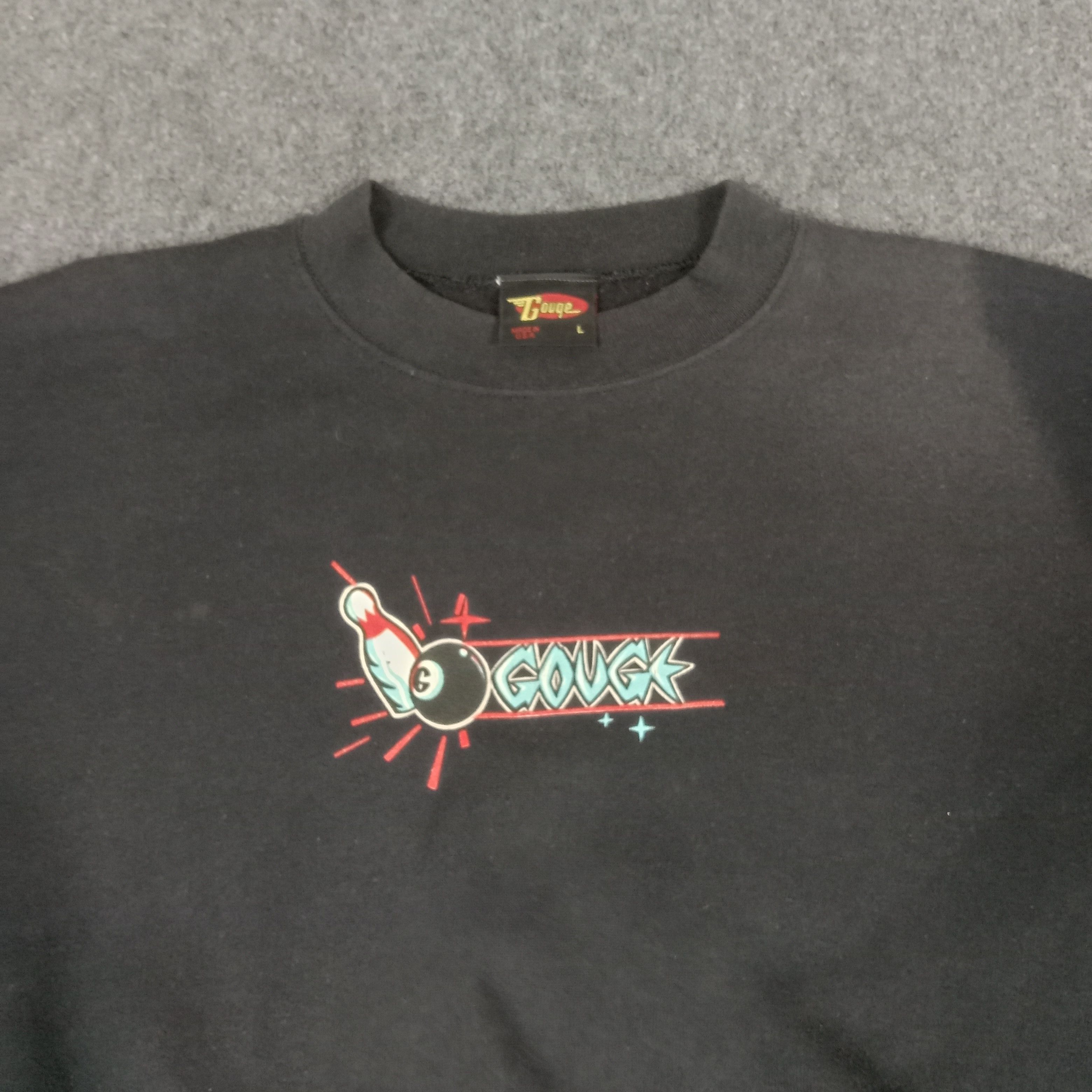 Vintage Gouge Streetwear Style Bowling Design Sweatshirt Size US L / EU 52-54 / 3 - 4 Thumbnail