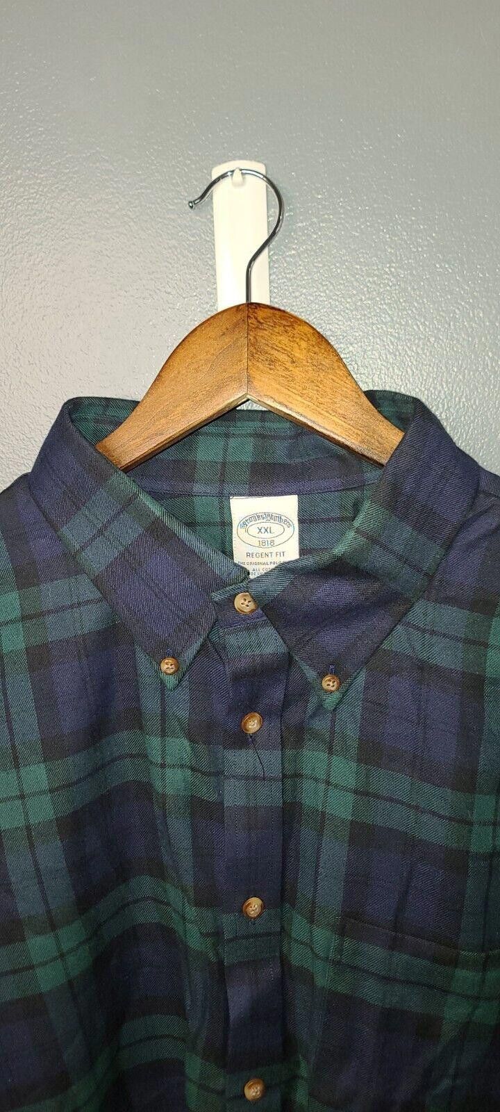 Brooks Brothers Brooks Brothers Regent Fit Men's XXL Navy Green Plaid Size US XXL / EU 58 / 5 - 3 Thumbnail