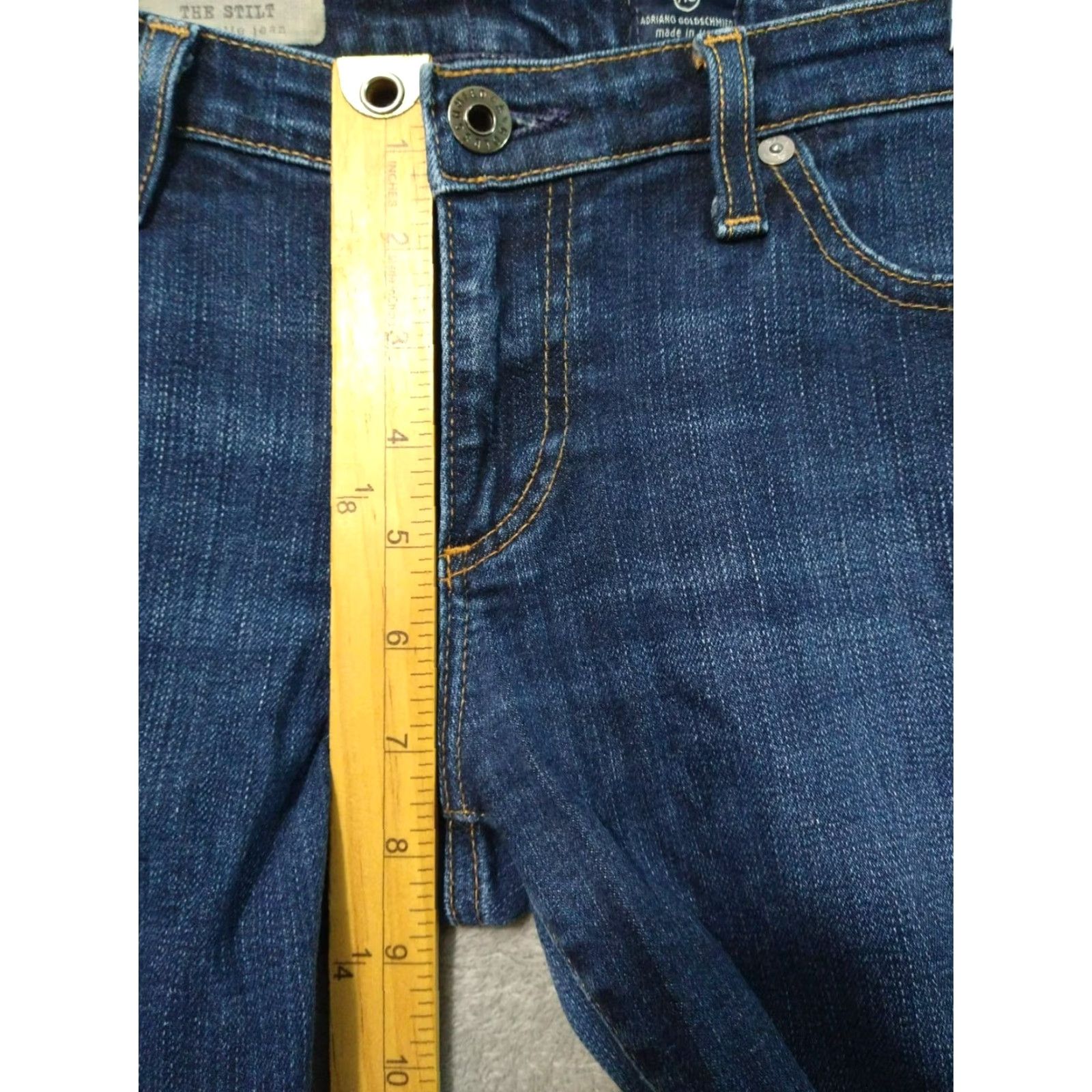Denime Adriano Goldschmied Jeans Womens 28 Blue Denim The Stilt Cigarette Dark Wash AG Stilt Skinny 5-Pocket Design Size 28" / US 6 / IT 42 - 4 Thumbnail
